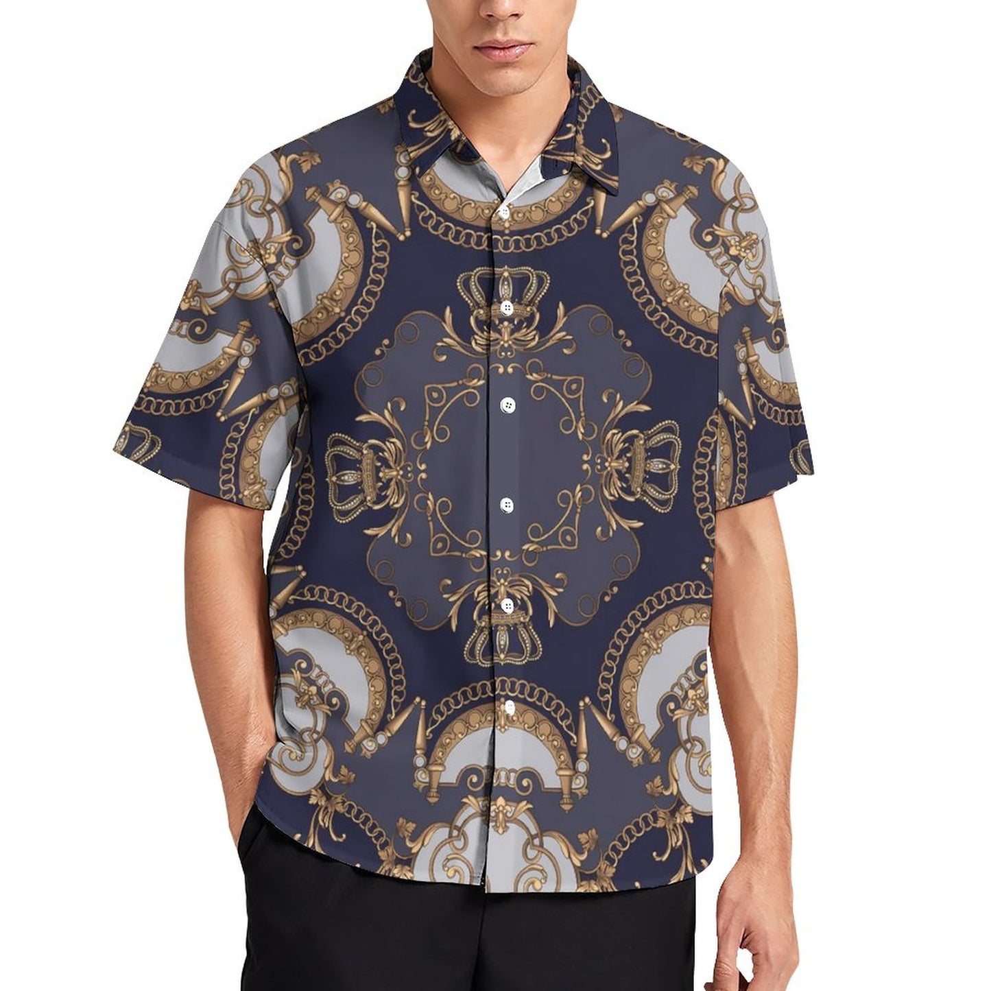 Men's Fashion Casual Printed Short Sleeve Shirts 2306100958