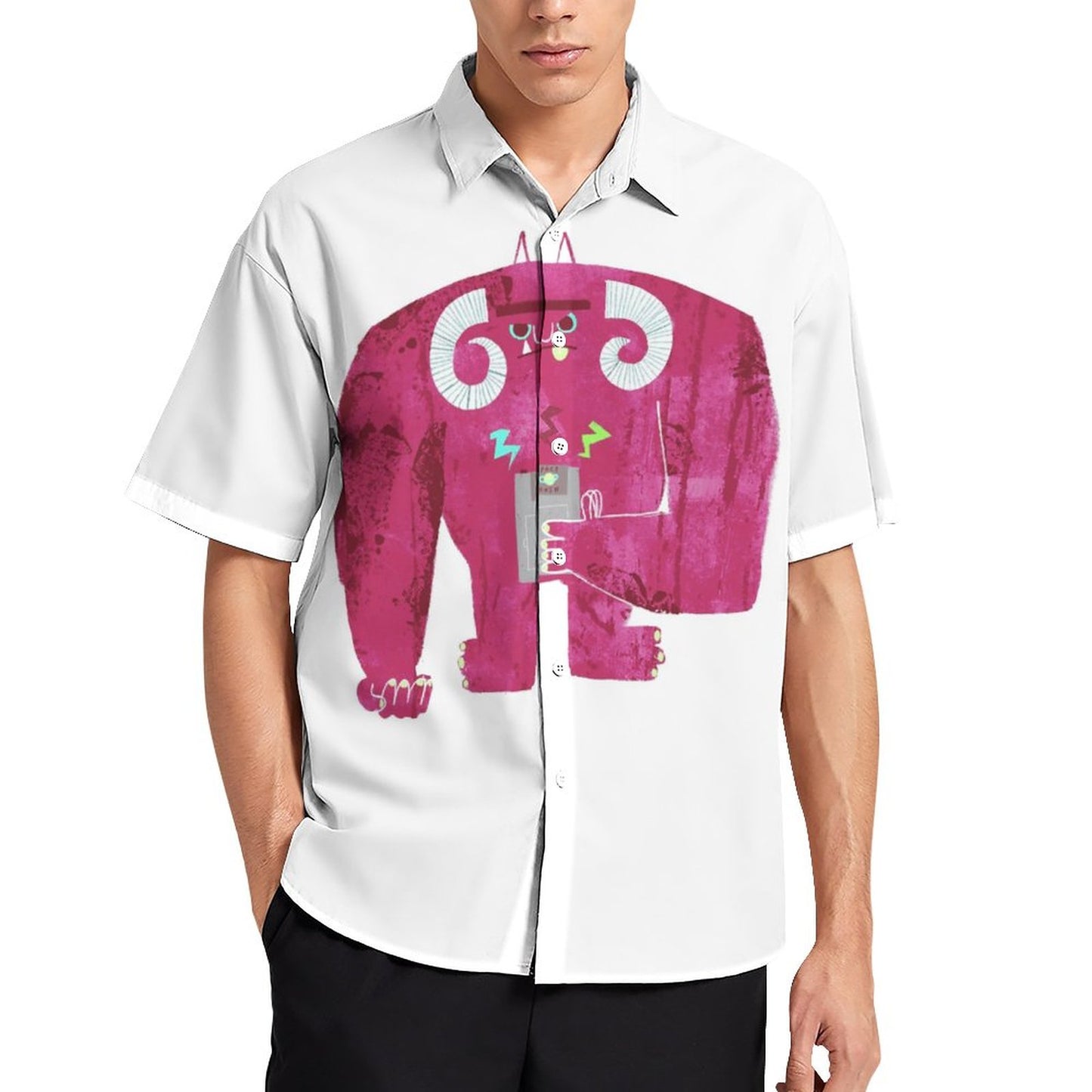 Men's Fashion Casual Printed Short Sleeve Shirts 2306105303