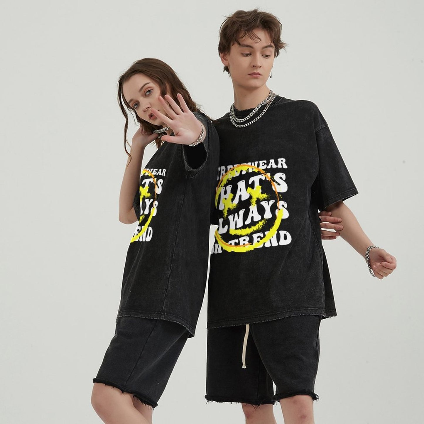 Unisex Vintage Solid Wash T-Shirts 2305101925