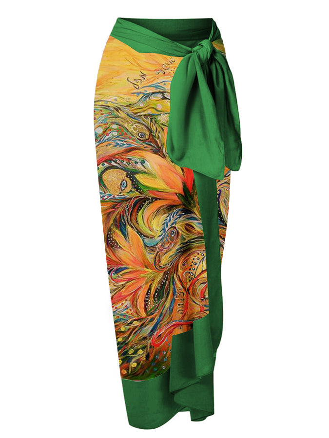 Fashion Print Tie One Piece Swimsuit