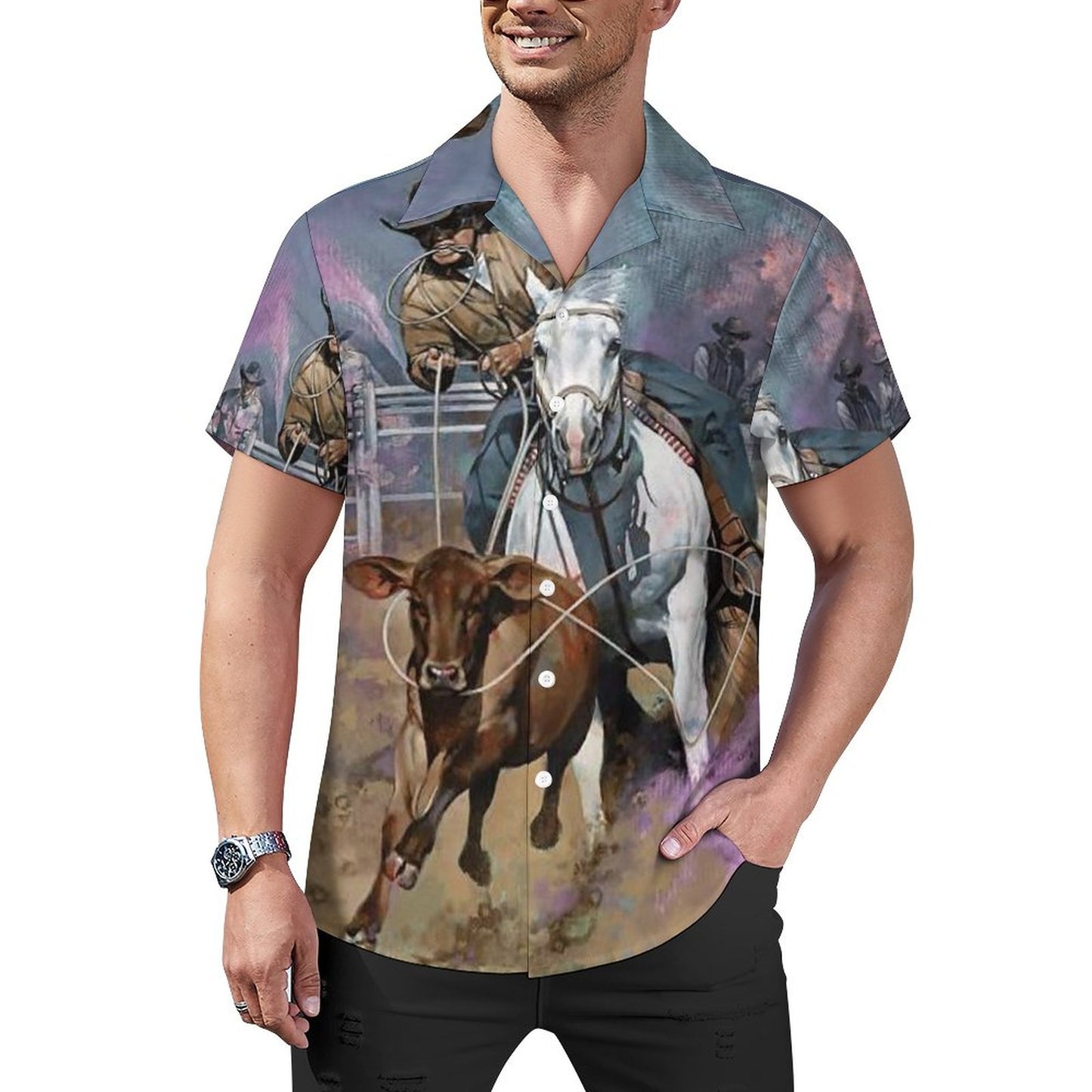 Men's Hawaiian Casual Short Sleeve Shirt 2305101808