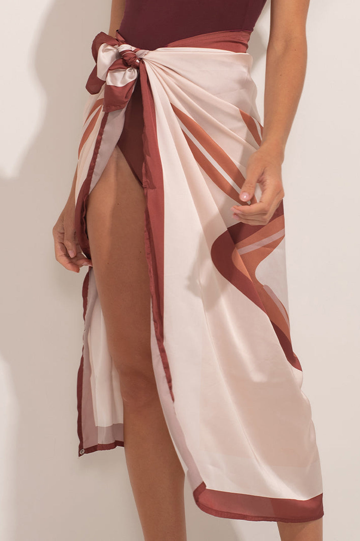 One-Shoulder Ruffled One Piece Swimsuit and Cover Up