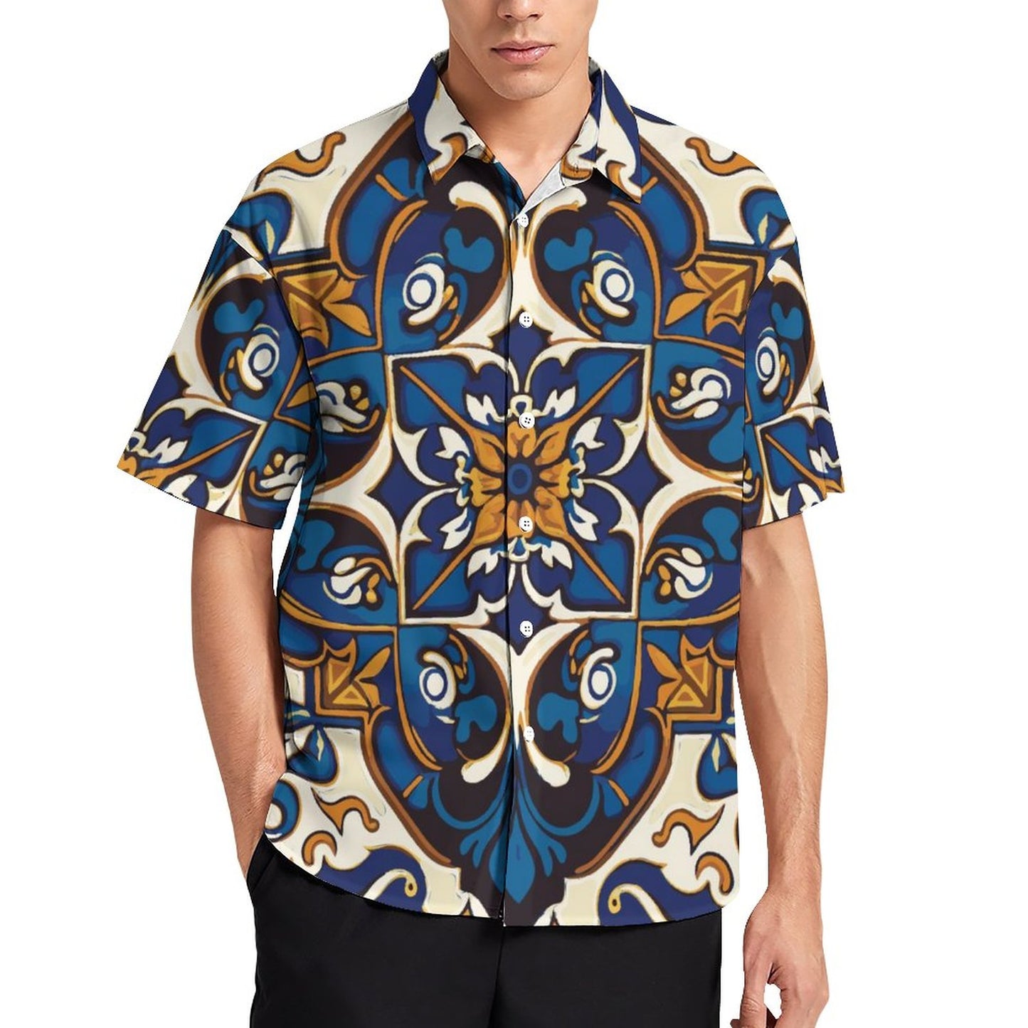 Men's Fashion Casual Printed Short Sleeve Shirts 2306100438