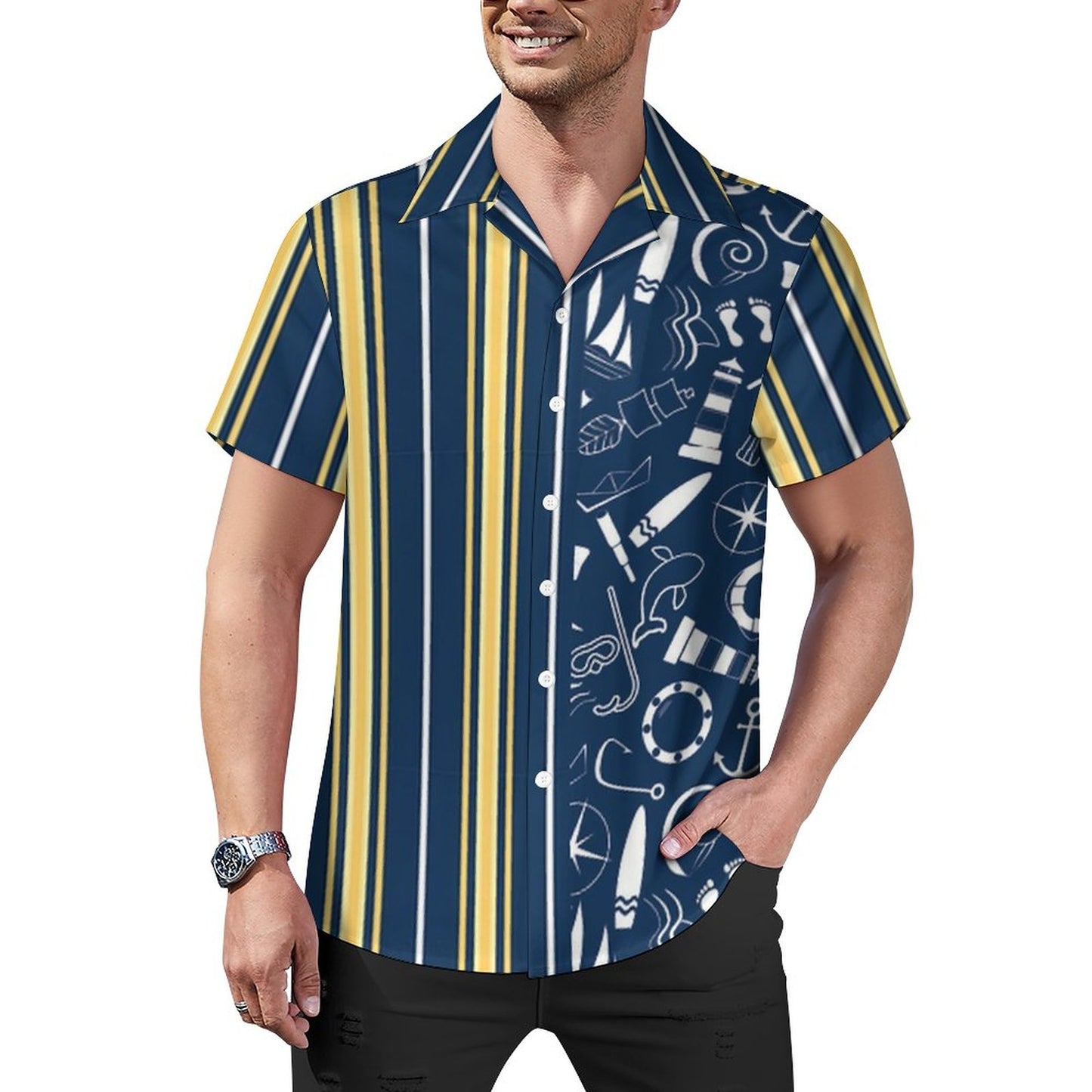 Men's Hawaiian Print Casual Shirt 2304104637