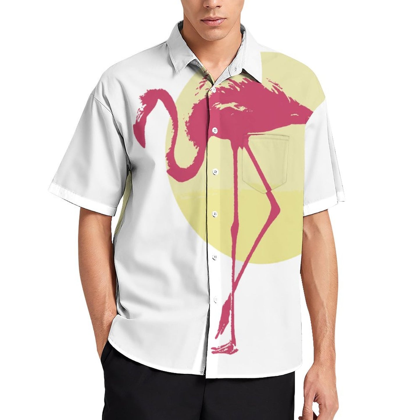 Men's Hawaiian Flamingo Print Vacation Shirt 2306101954