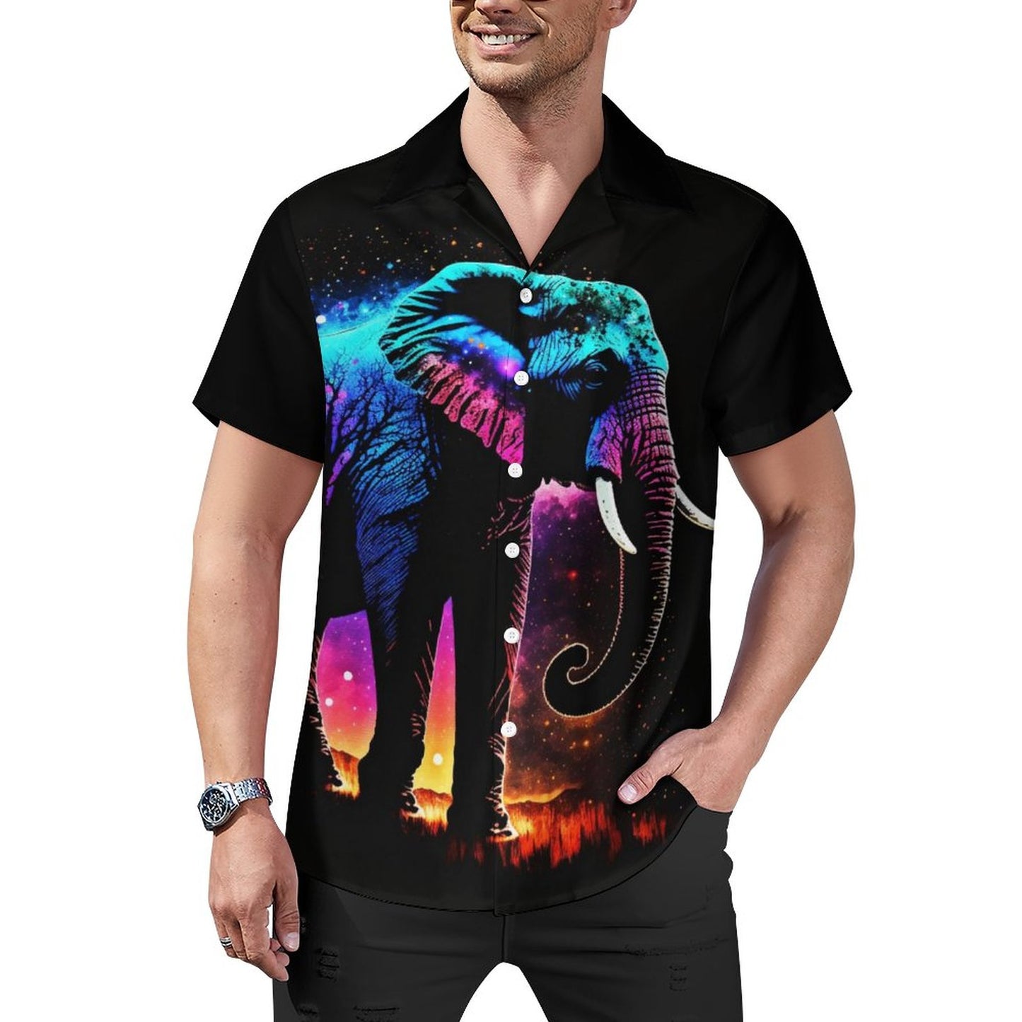 Men Hawaiian Casual Short Sleeve Shirt 2305105191