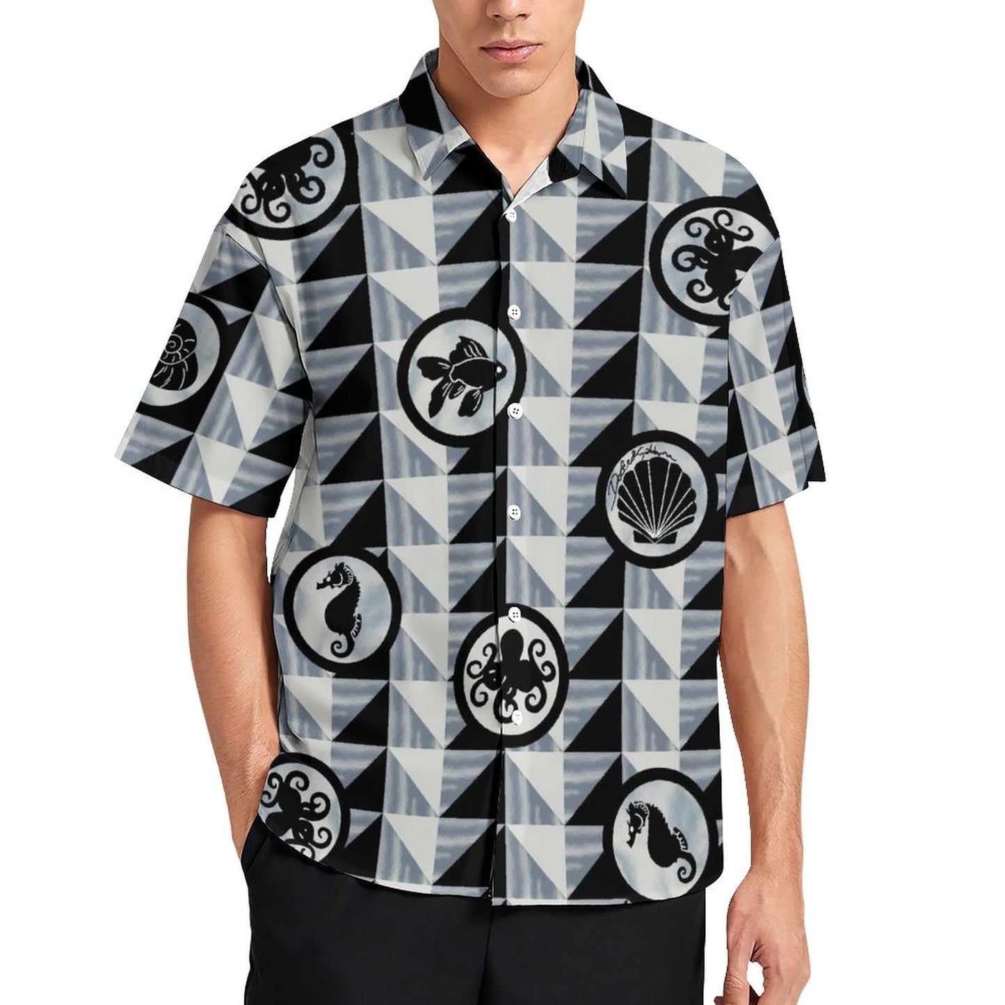 Men's Fashion Casual Printed Short Sleeve Shirts 2305107166