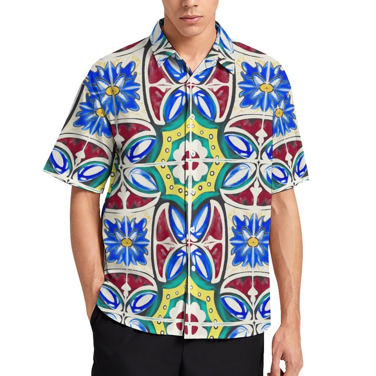 Men's Fashion Casual Printed Short Sleeve Shirts 2305107111