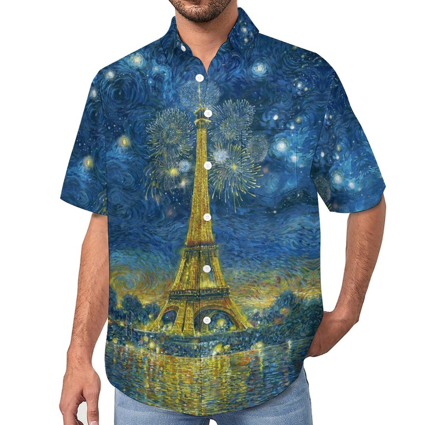Men's Hawaiian Print Lapel Shirt 2304103199
