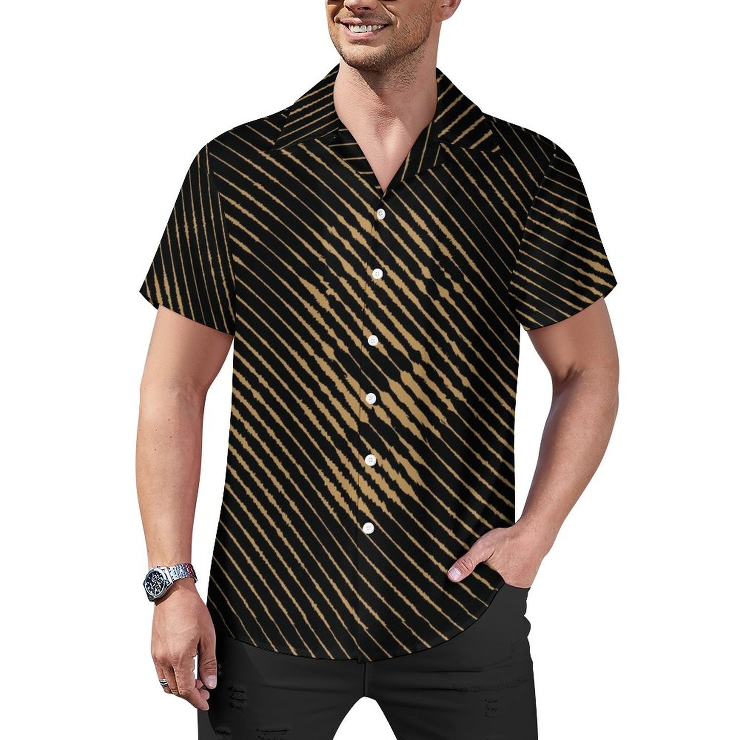 Men Hawaiian Casual Short Sleeve Shirt 2307100356