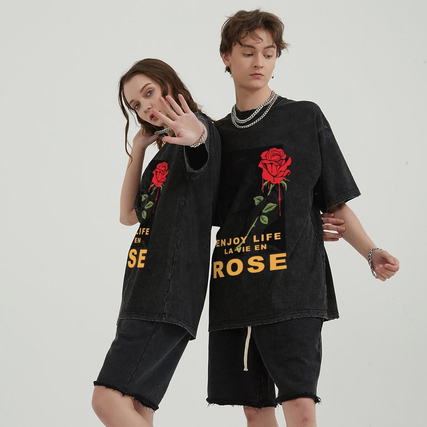 Unisex Vintage Solid Wash T-Shirts 2305102851