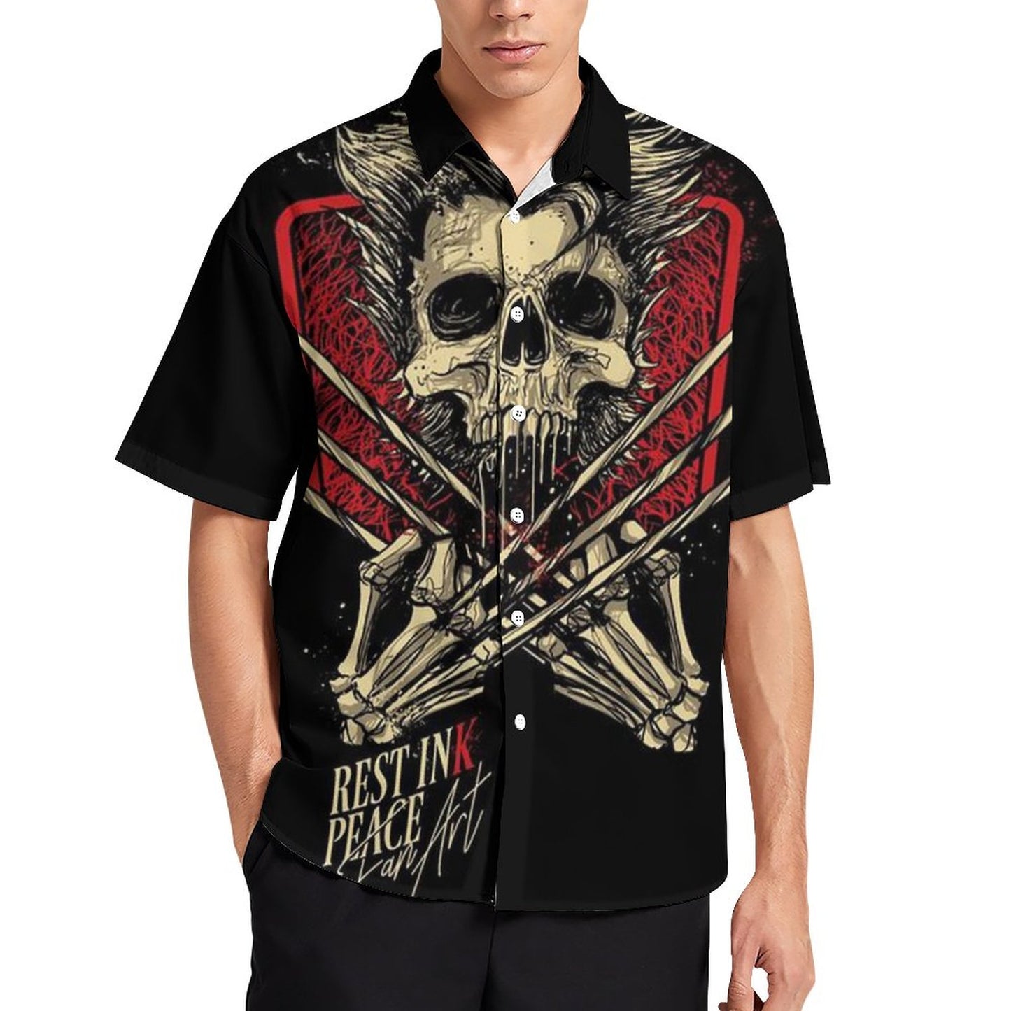 Men's Fashion Casual Printed Short Sleeve Shirts 2306105066