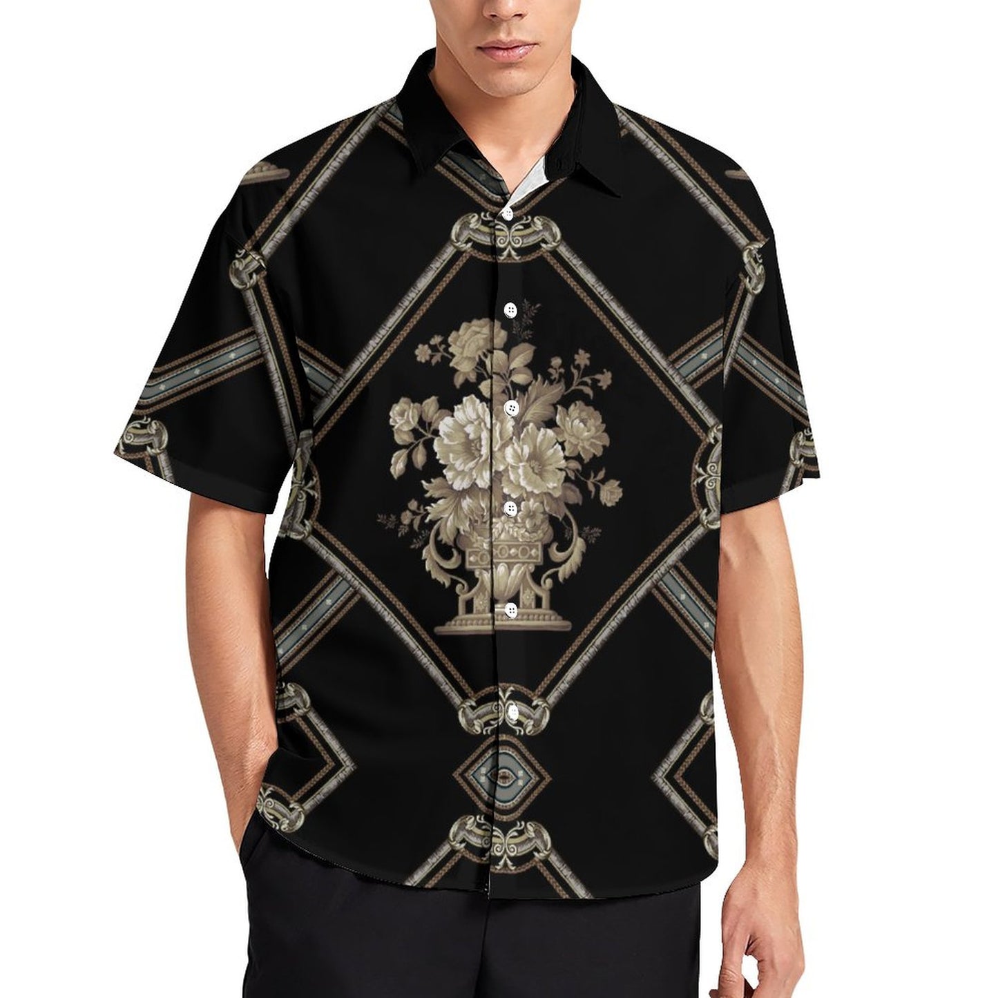Men's Fashion Casual Printed Short Sleeve Shirts 2306101353