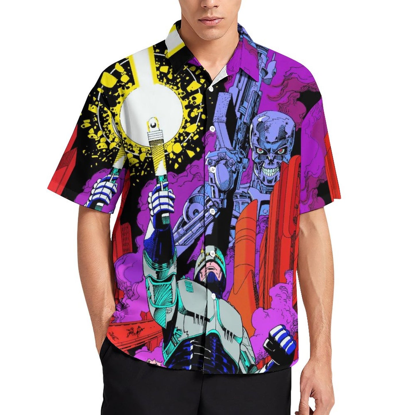 Men's Fashion Casual Printed Short Sleeve Shirts 2306104389