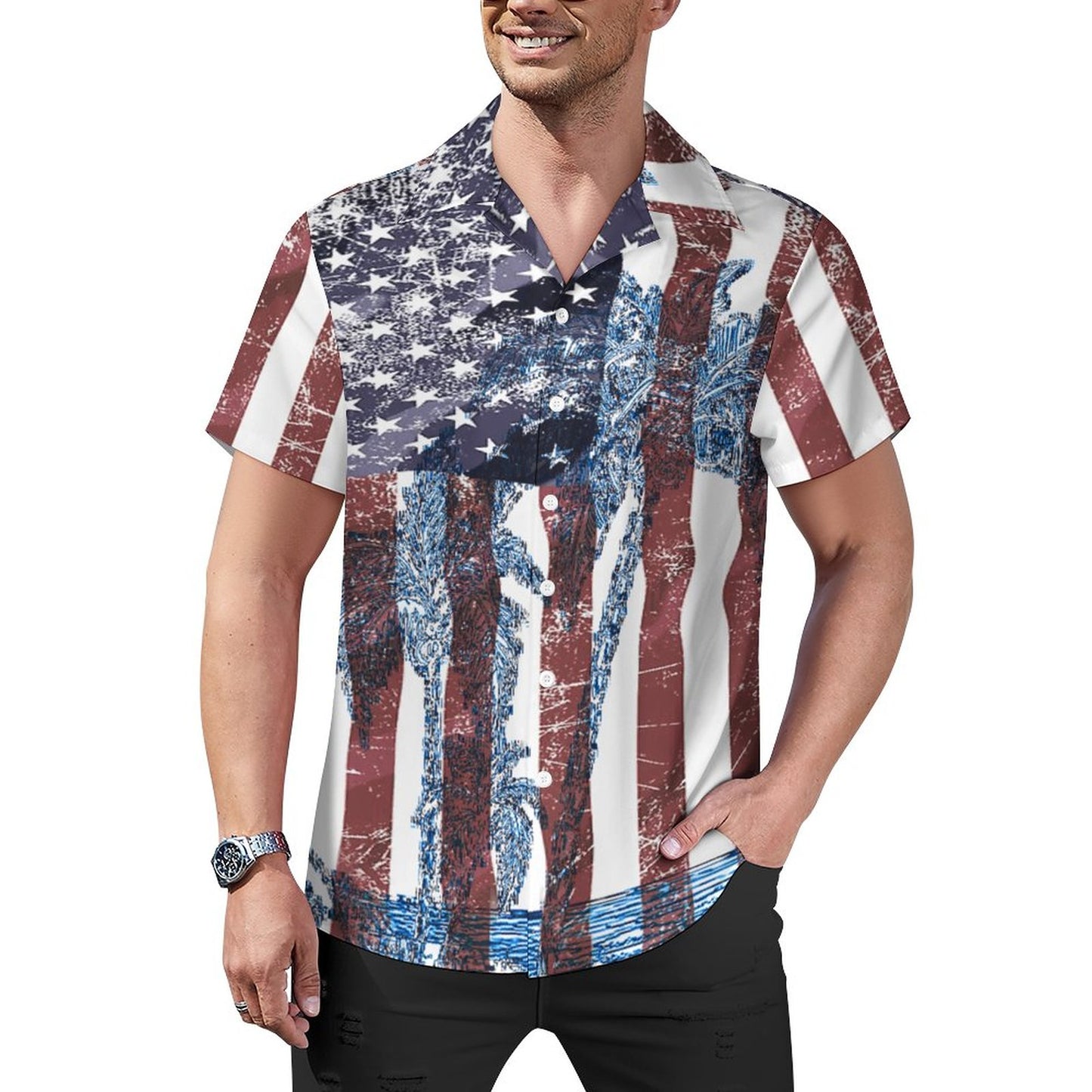 Men's Hawaiian Print Casual Shirt 2304109859