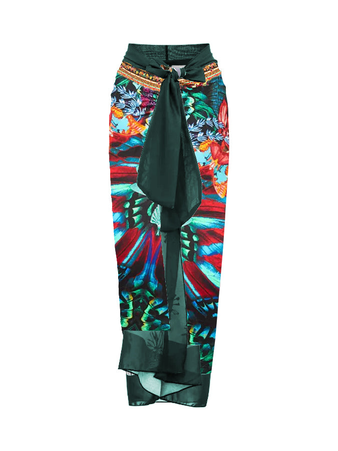 Vintage Butterfly Deep V Print One Piece Swimsuit And Cover up