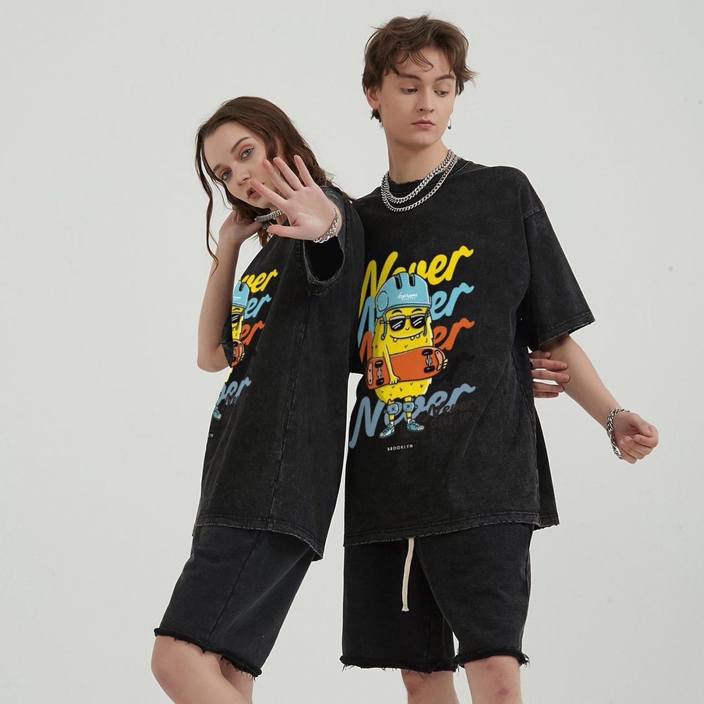 Unisex Vintage Solid Wash T-Shirts 2305103538