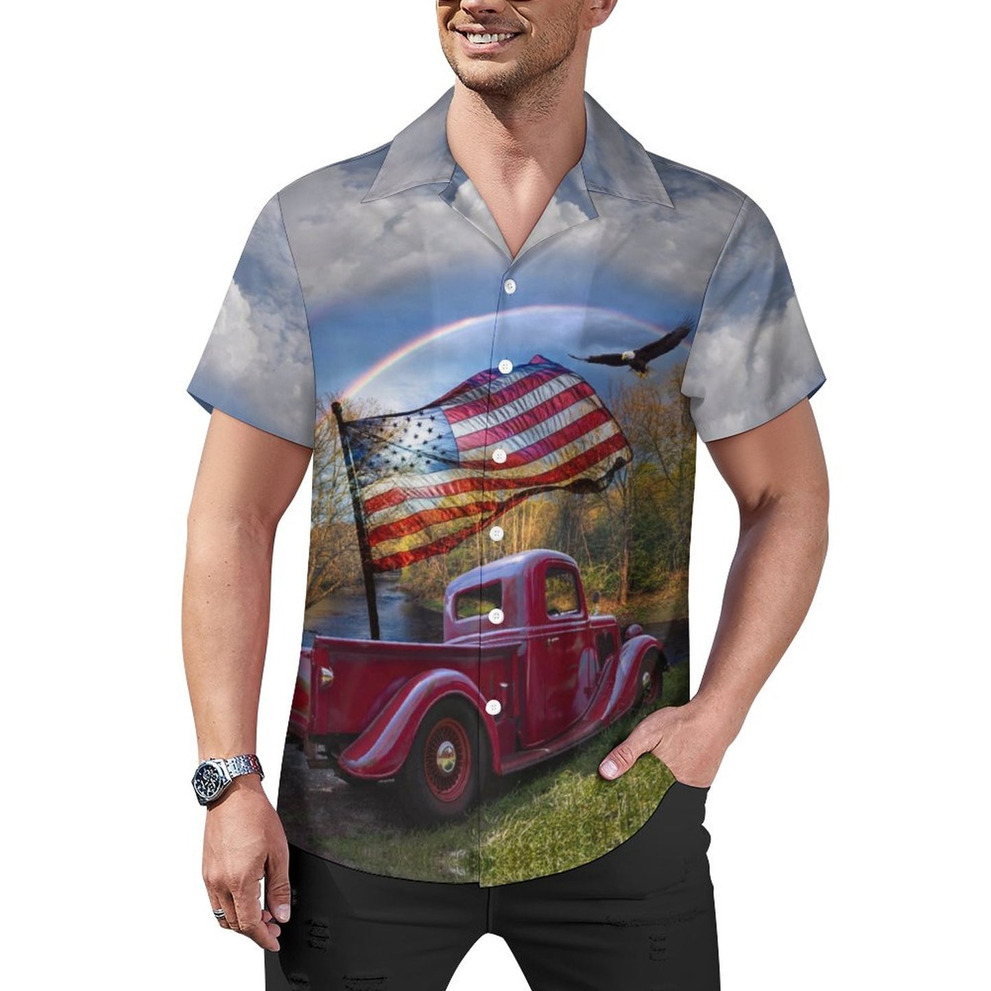 Men's Hawaiian Casual Short Sleeve Shirt 2305104758