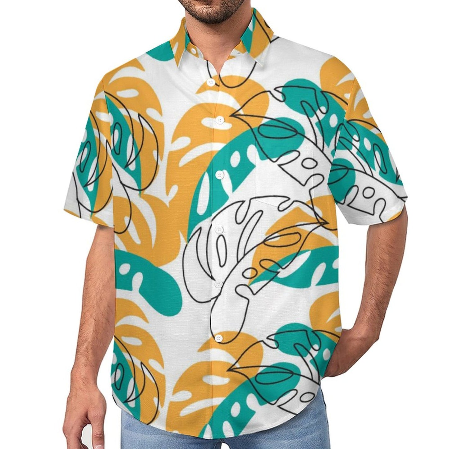 Men's Botanical Print Vacation Hawaiian Shirt 2306104583
