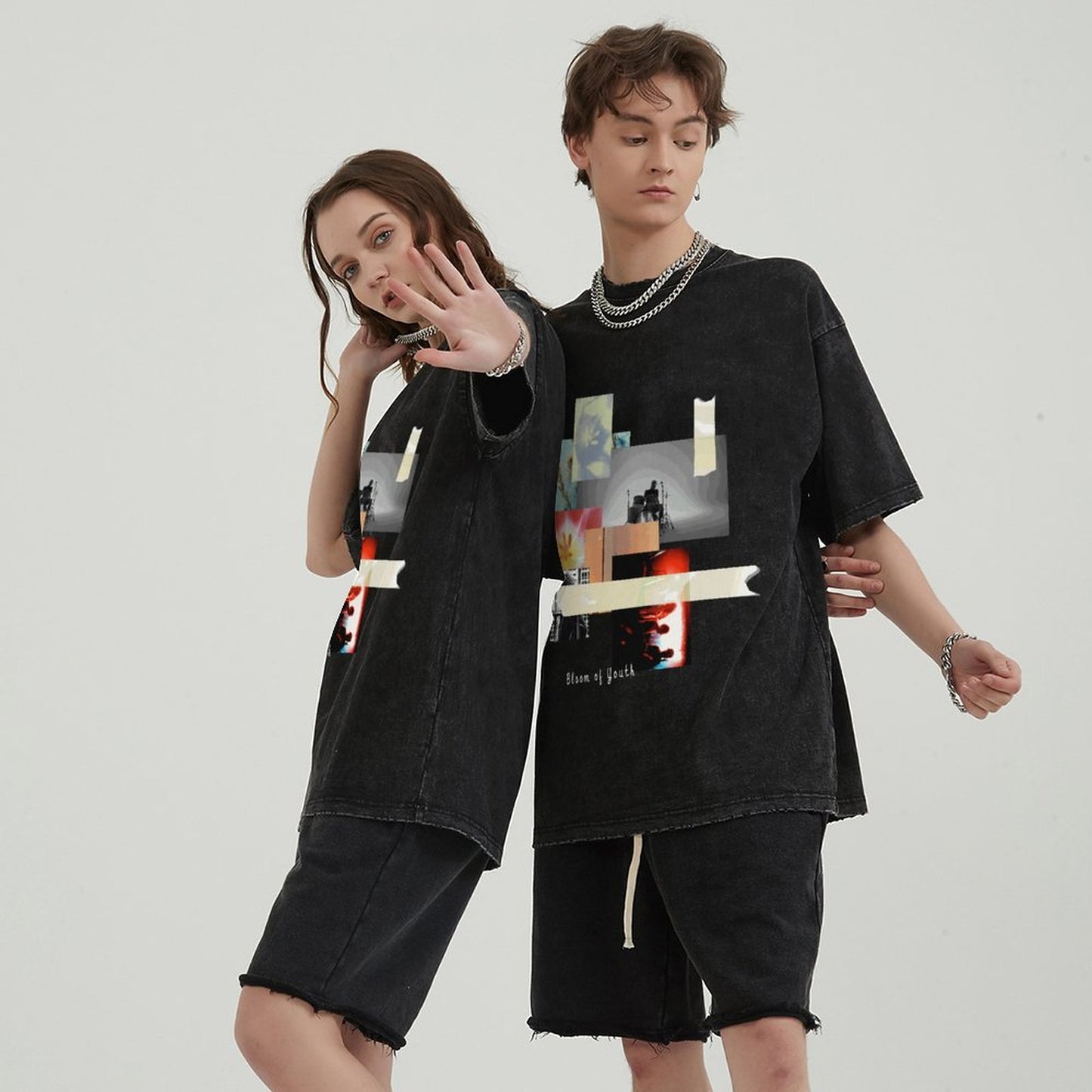 Unisex Vintage Solid Wash T-Shirts 2305102642