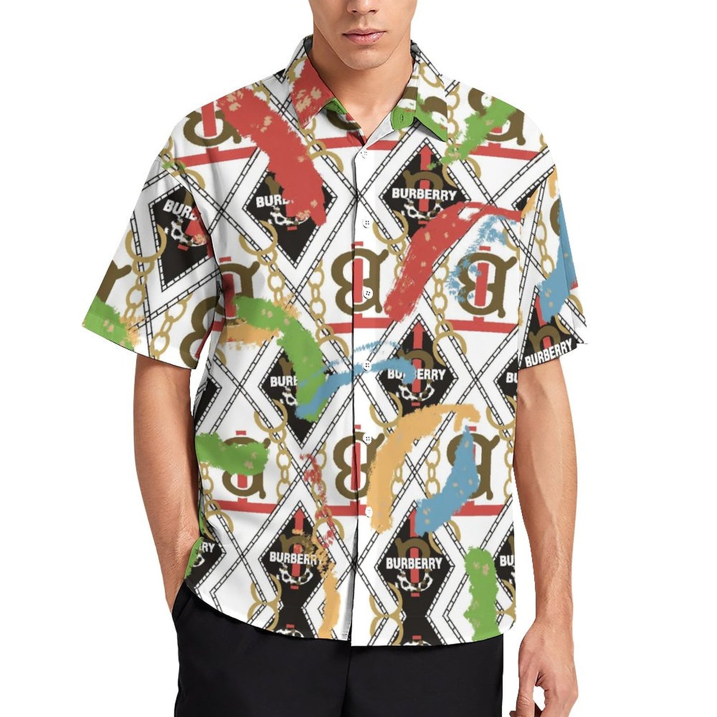 Men's Fashion Casual Printed Short Sleeve Shirts 2306105153
