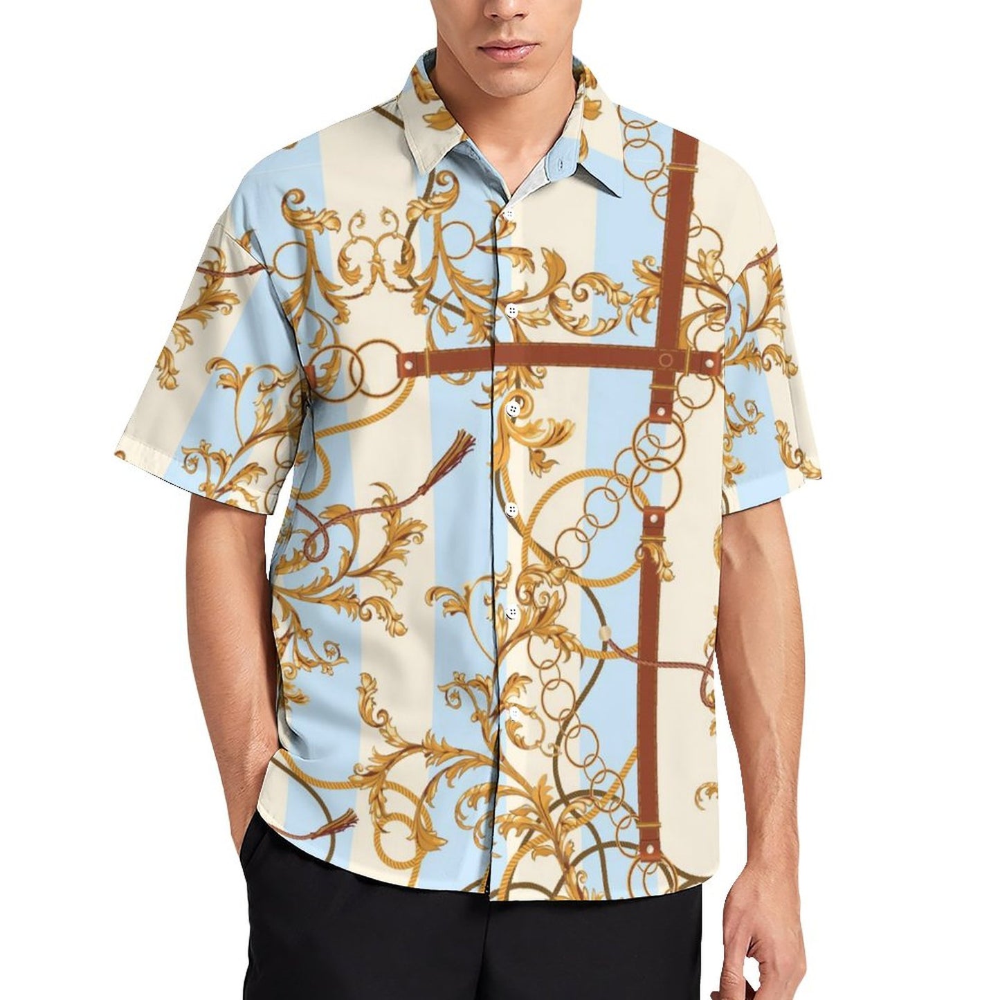 Men's Fashion Casual Printed Short Sleeve Shirts 2306101104