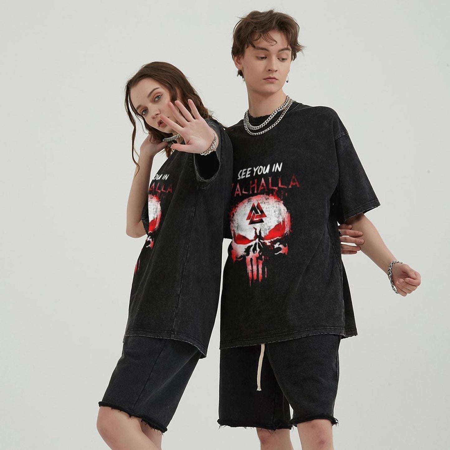 Unisex Vintage Solid Wash T-Shirts 2305104088