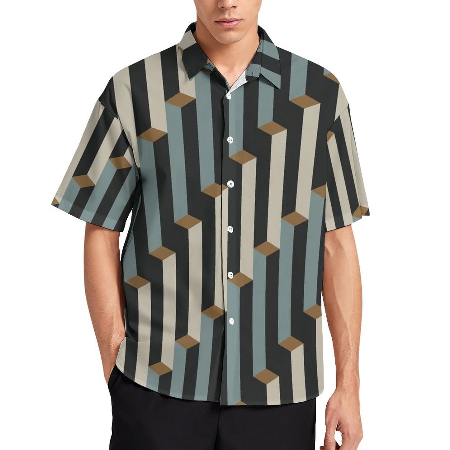 Men's Fashion Casual Printed Short Sleeve Shirts 2306101898