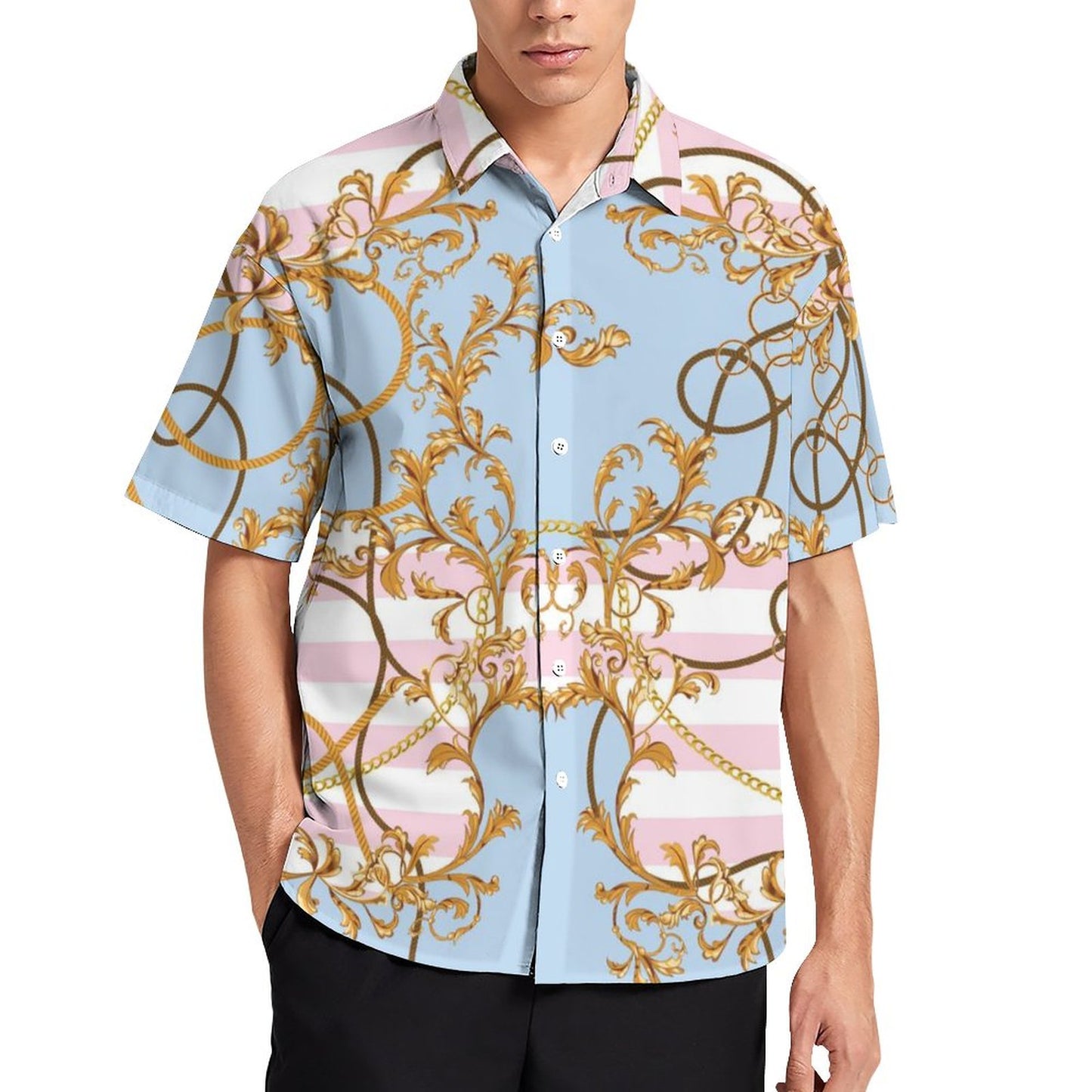 Men's Fashion Casual Printed Short Sleeve Shirts 2306101105