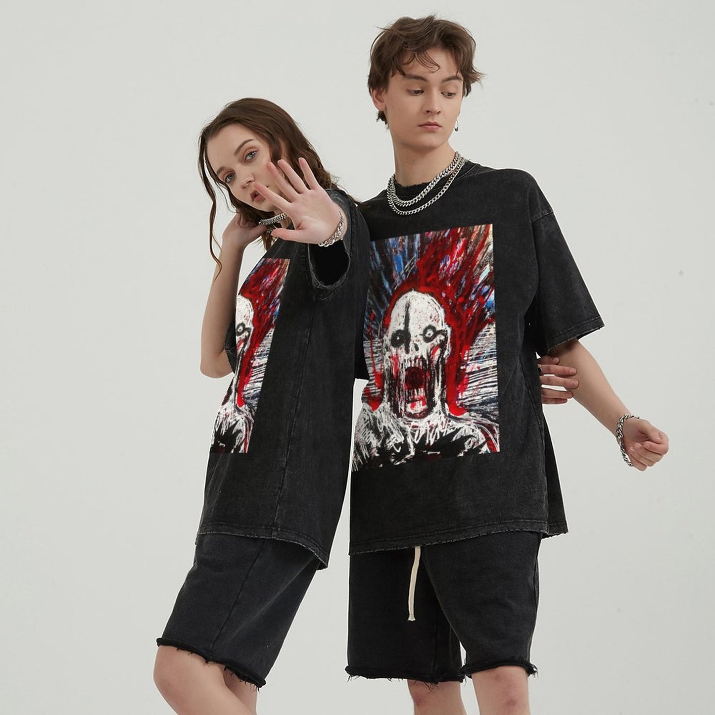 Unisex Vintage Solid Wash T-Shirts 2305104084