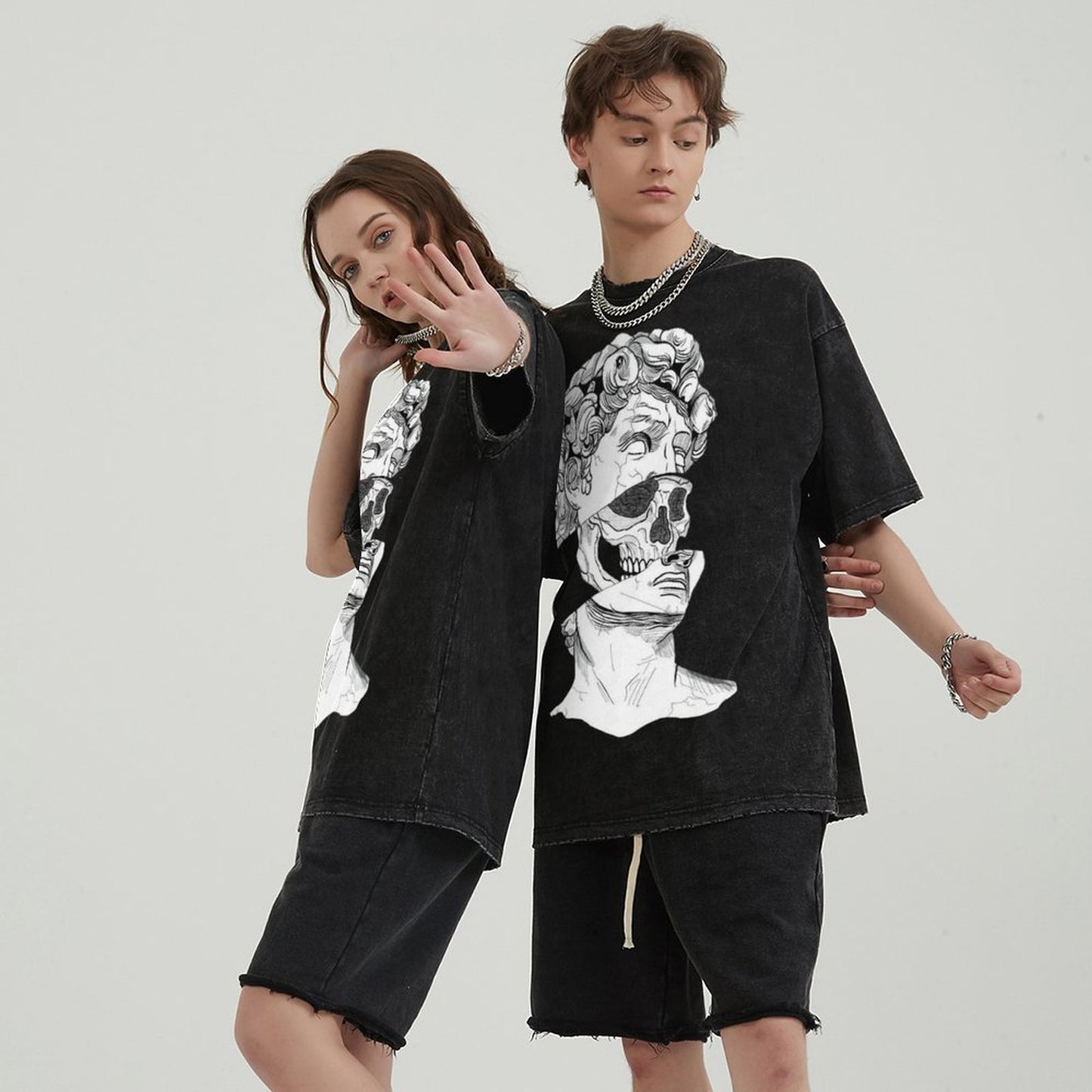 Unisex Vintage Solid Wash T-Shirts 2305101594