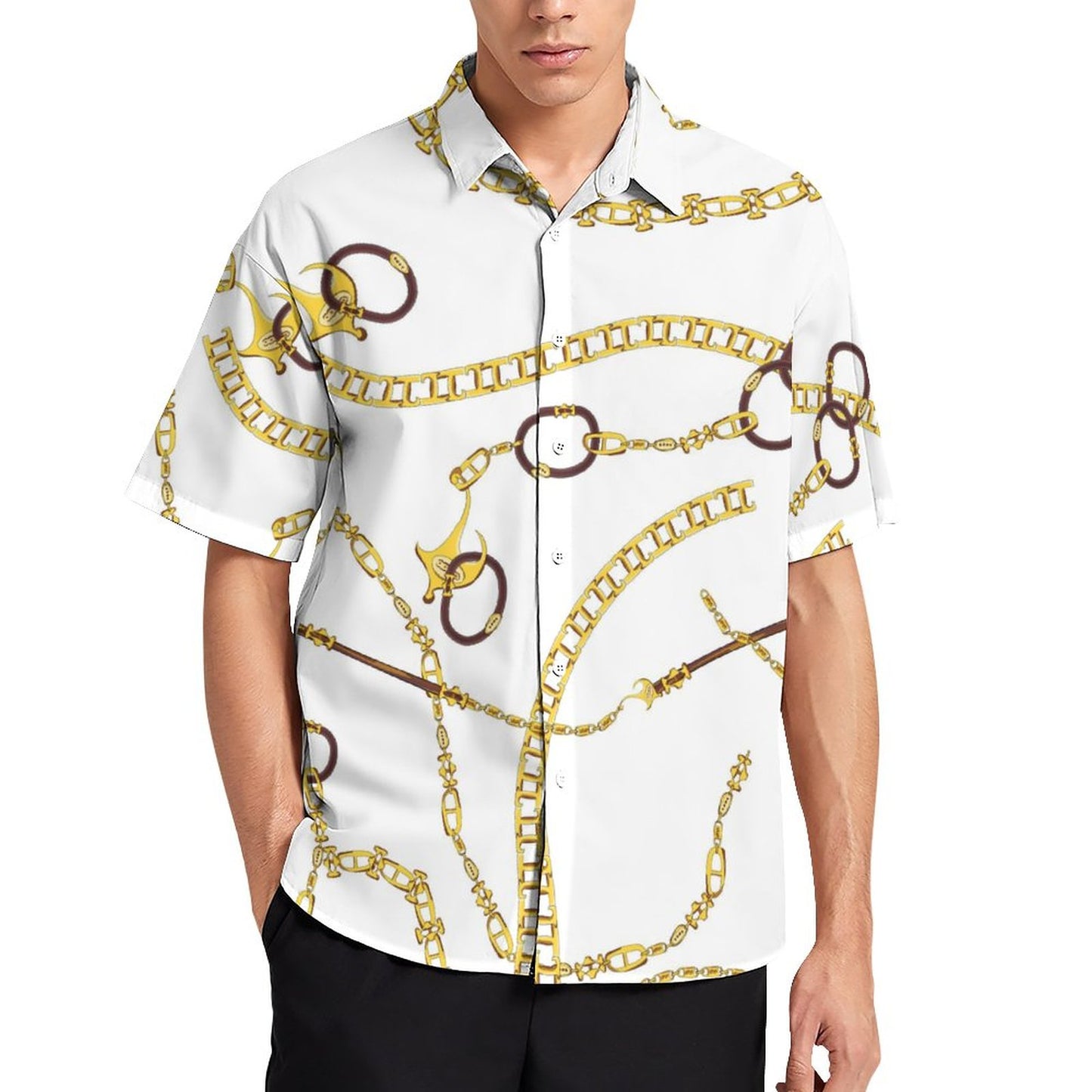 Men's Fashion Casual Printed Short Sleeve Shirts 2306100785