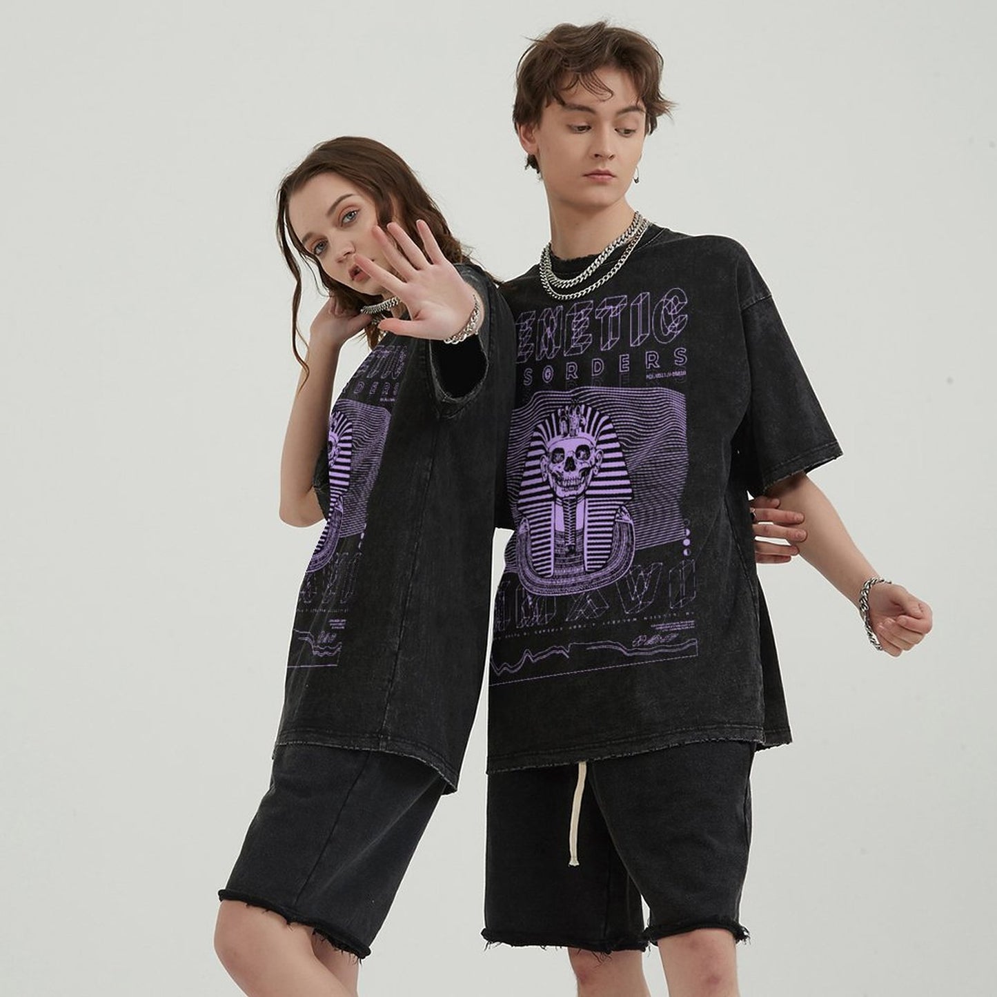 Unisex Vintage Solid Wash T-Shirts 2305101598