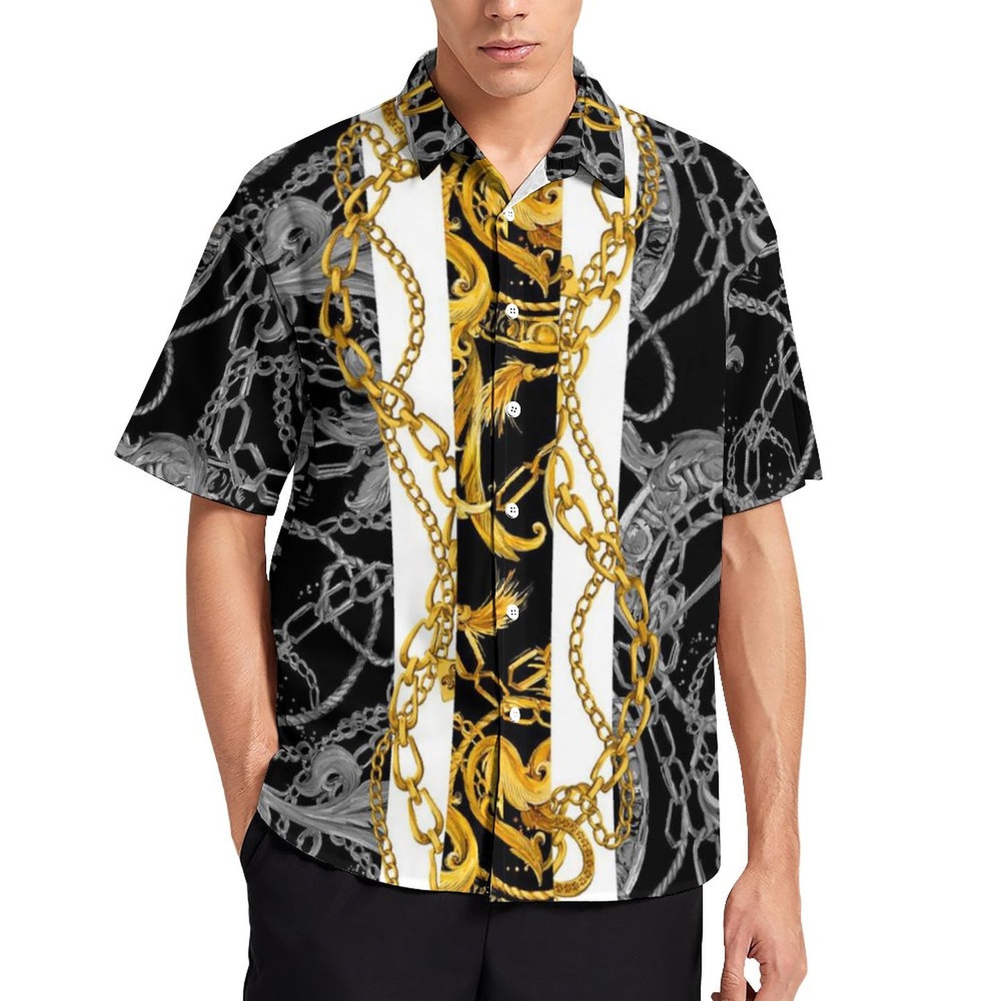 Men's Fashion Casual Printed Short Sleeve Shirts 2306101131