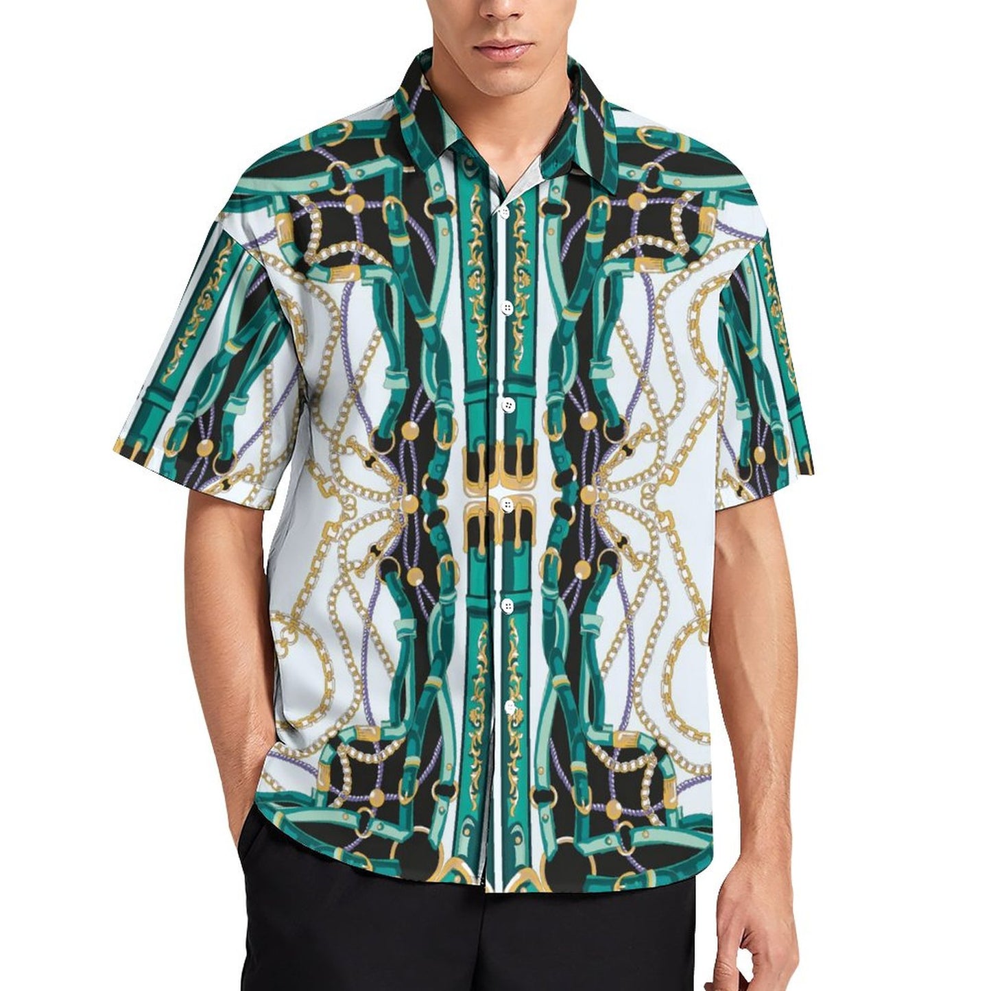 Men's Fashion Casual Printed Short Sleeve Shirts 2306100959
