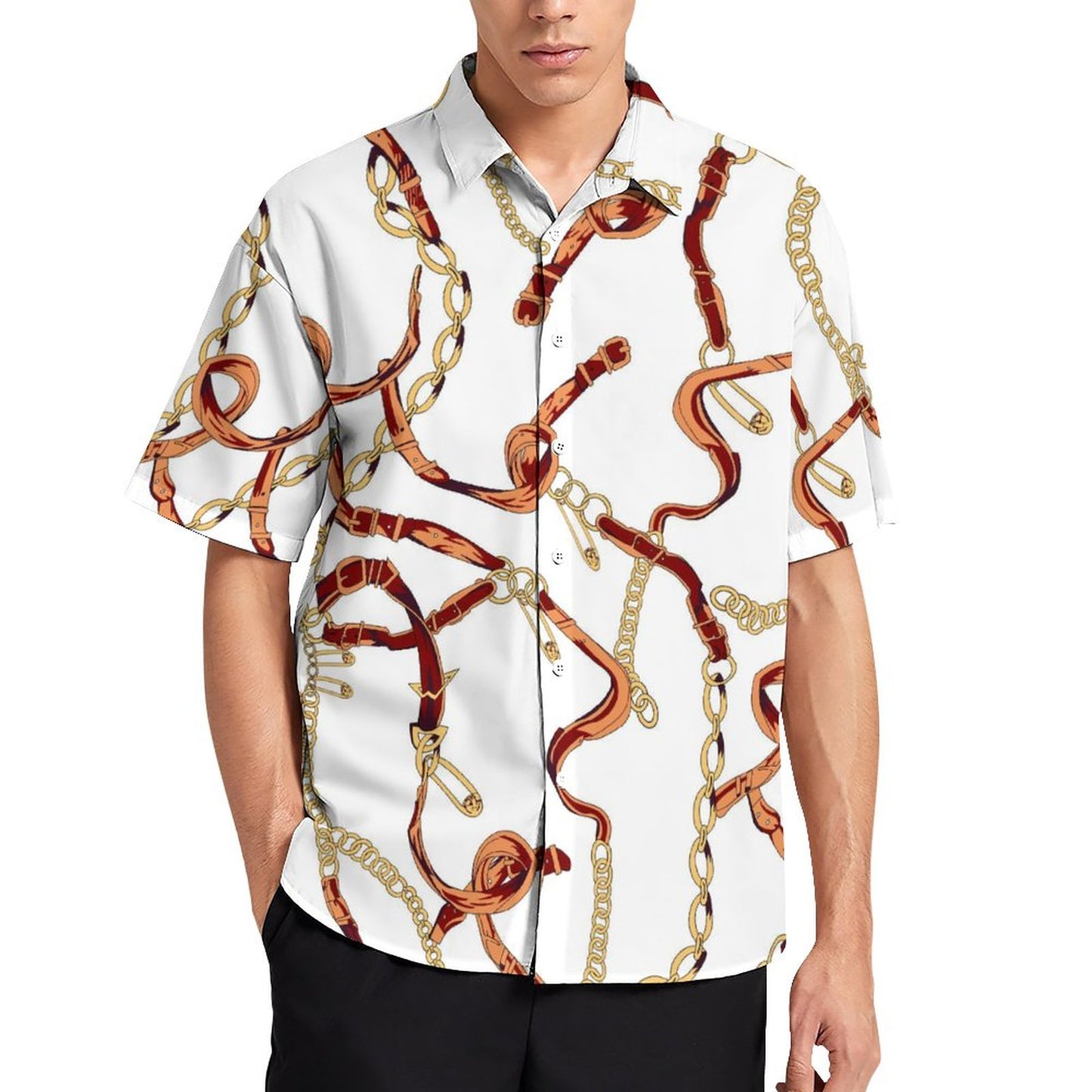 Men's Fashion Casual Printed Short Sleeve Shirts 2306100788
