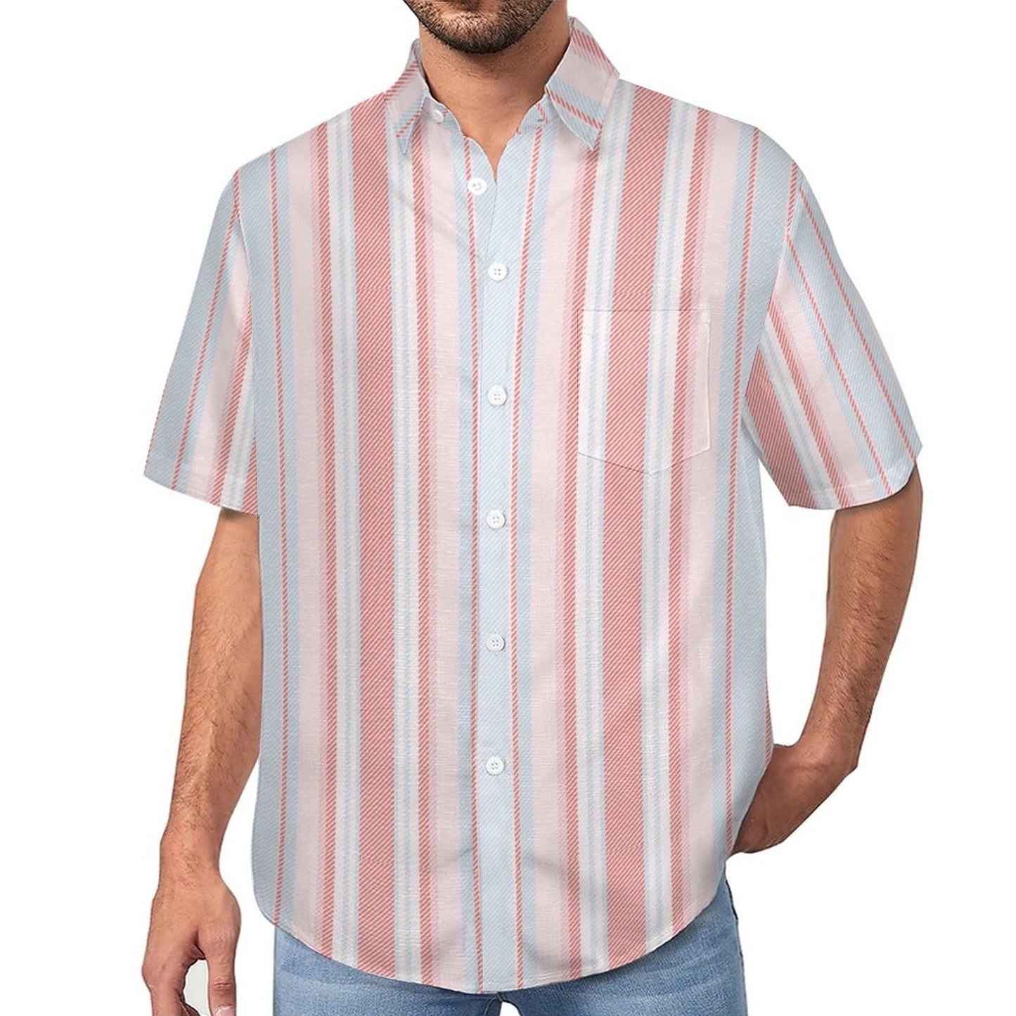 Men's Hawaiian Print Lapel Shirt 2304103743