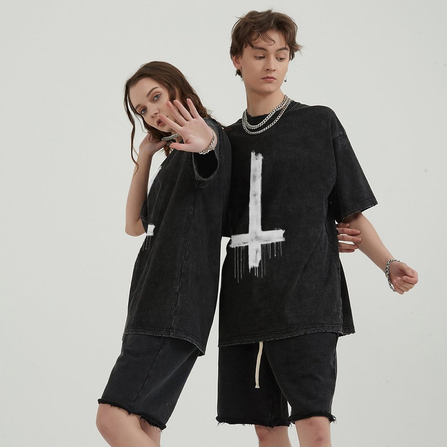 Unisex Vintage Solid Wash T-Shirts 2305103952