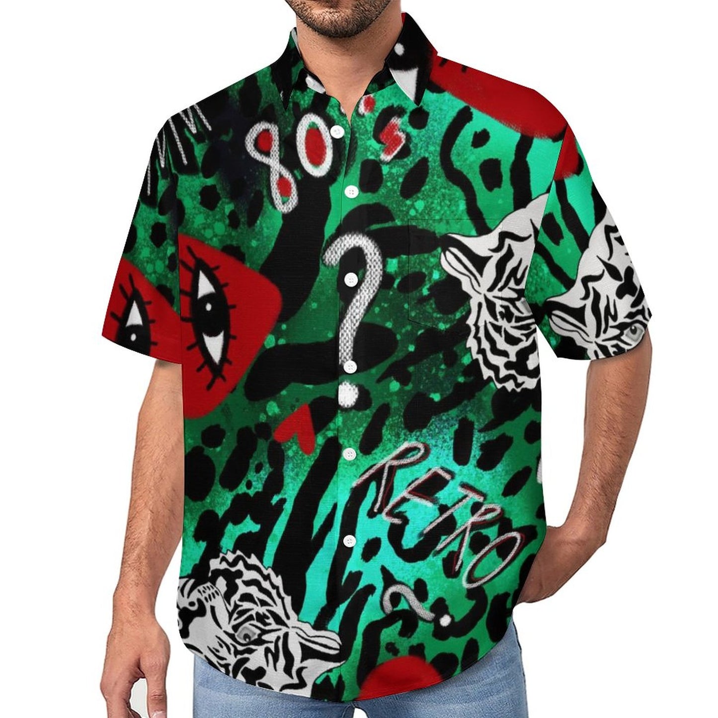 Men's Leopard Print Vacation Hawaiian Shirt 2306104894