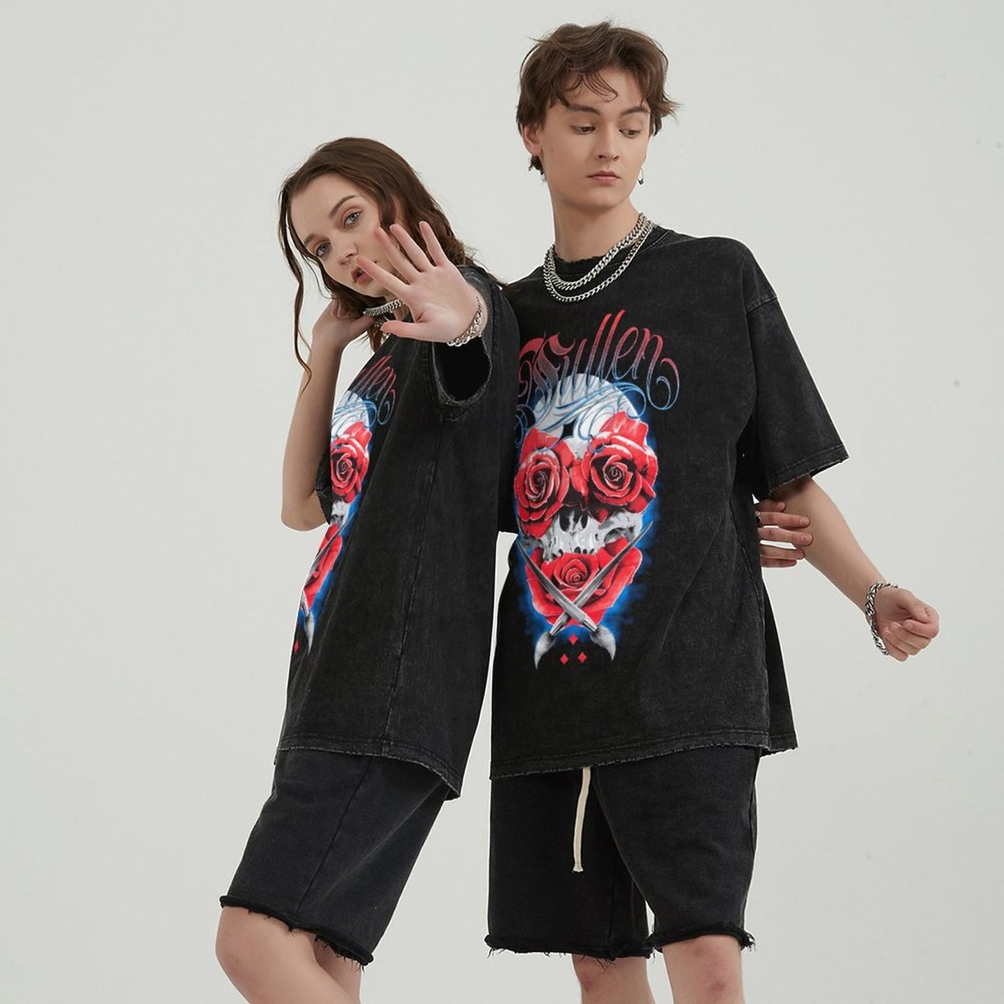Unisex Vintage Solid Wash T-Shirts 2305104087