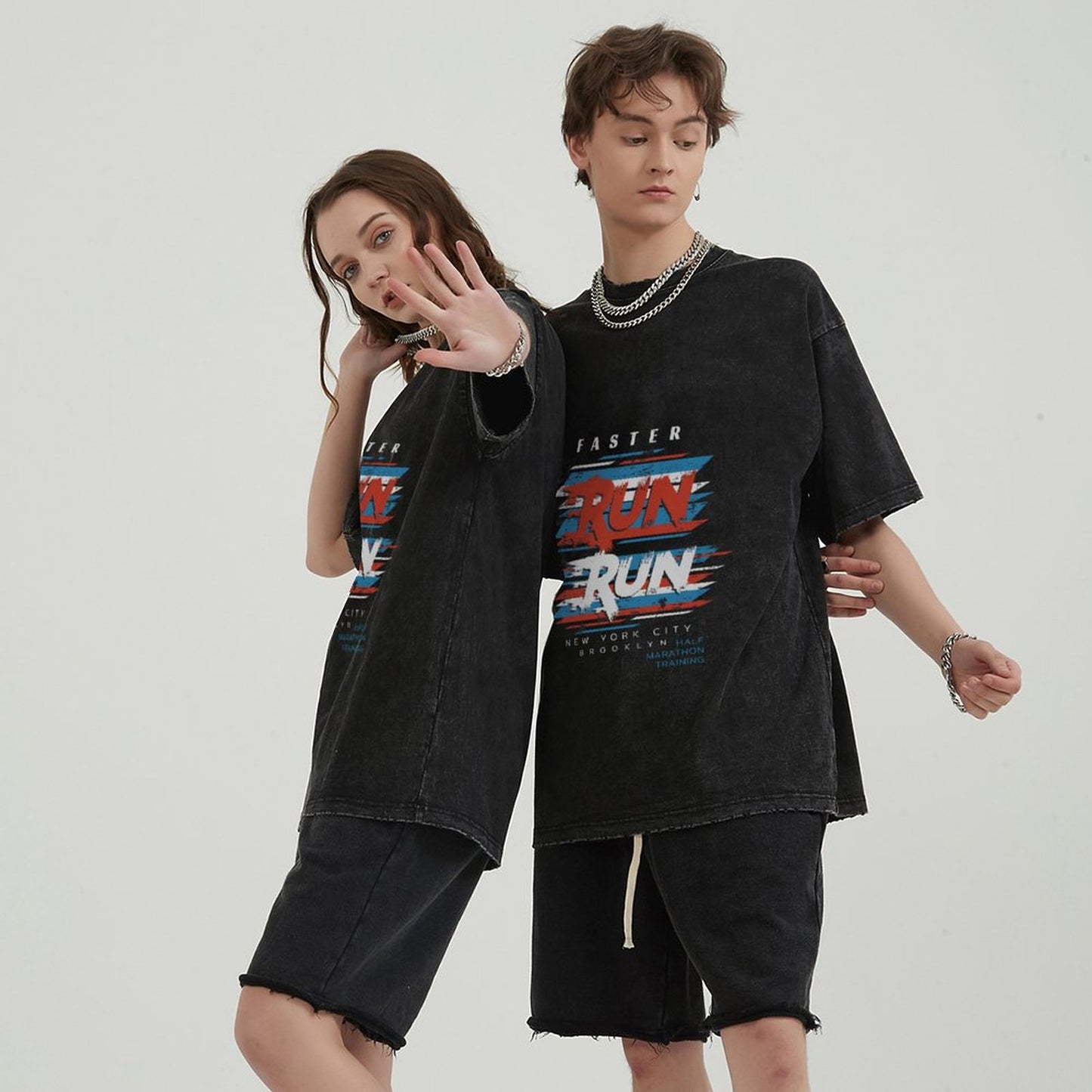 Unisex Vintage Solid Wash T-Shirts 2305102651