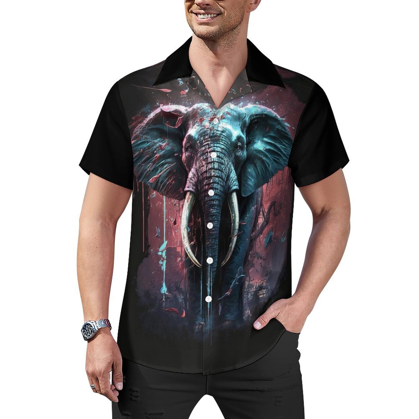 Men Hawaiian Casual Short Sleeve Shirt 2306101369