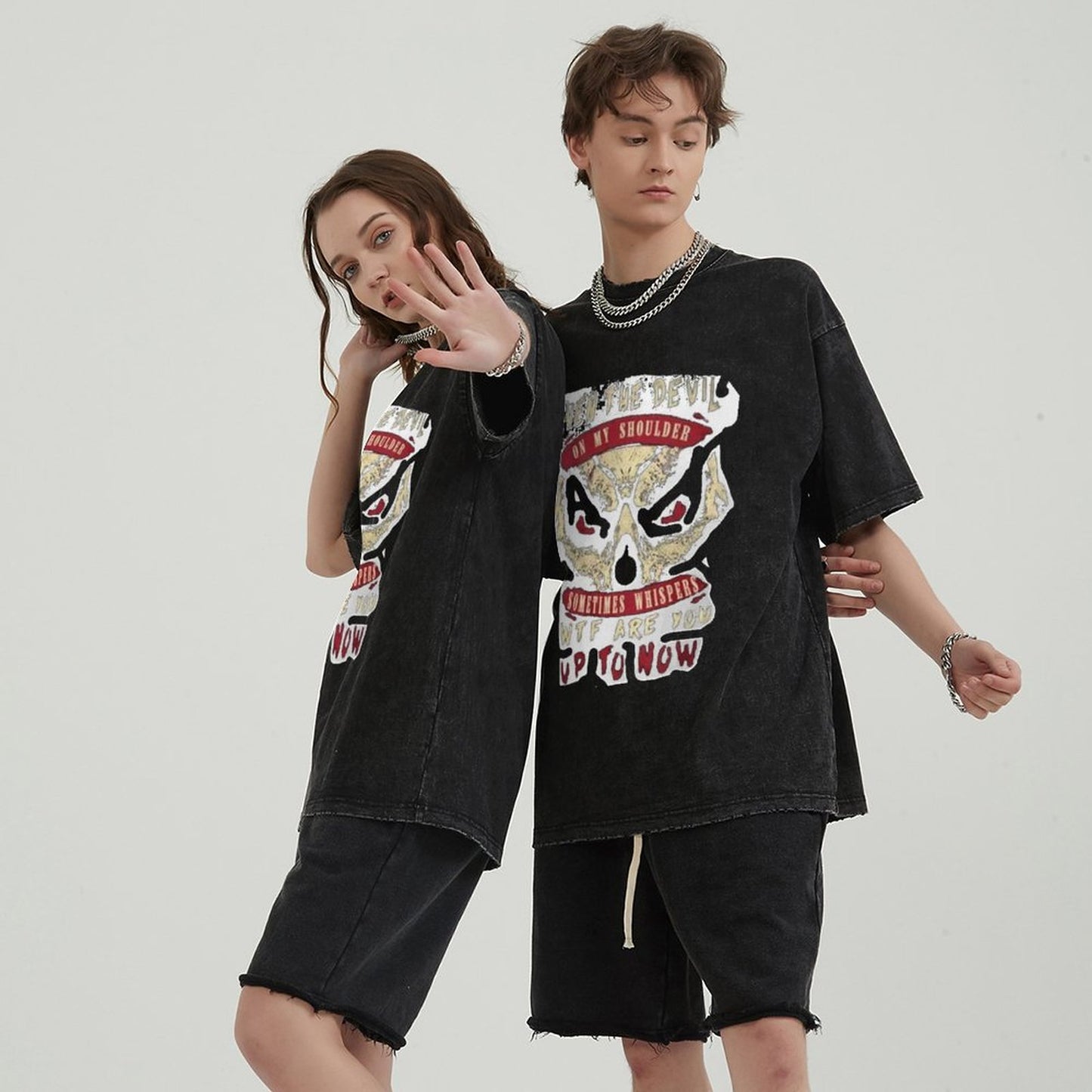 Unisex Vintage Solid Wash T-Shirts 2305104069