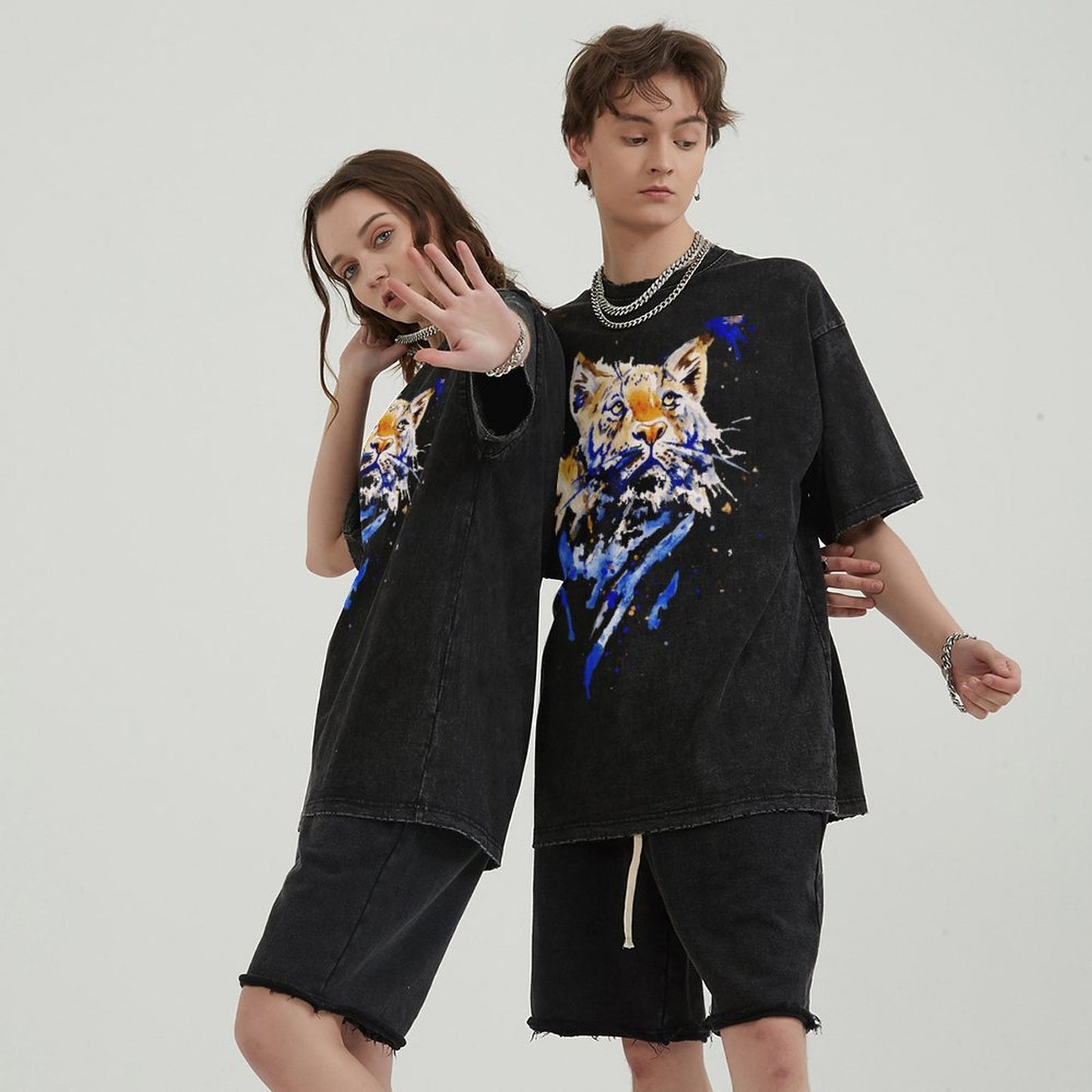 Mens Cotton Wash Solid T-Shirts Oversized Unisex Short Sleeve Streetwear Rap Hip Hop Basic Tee Tops 2305101619