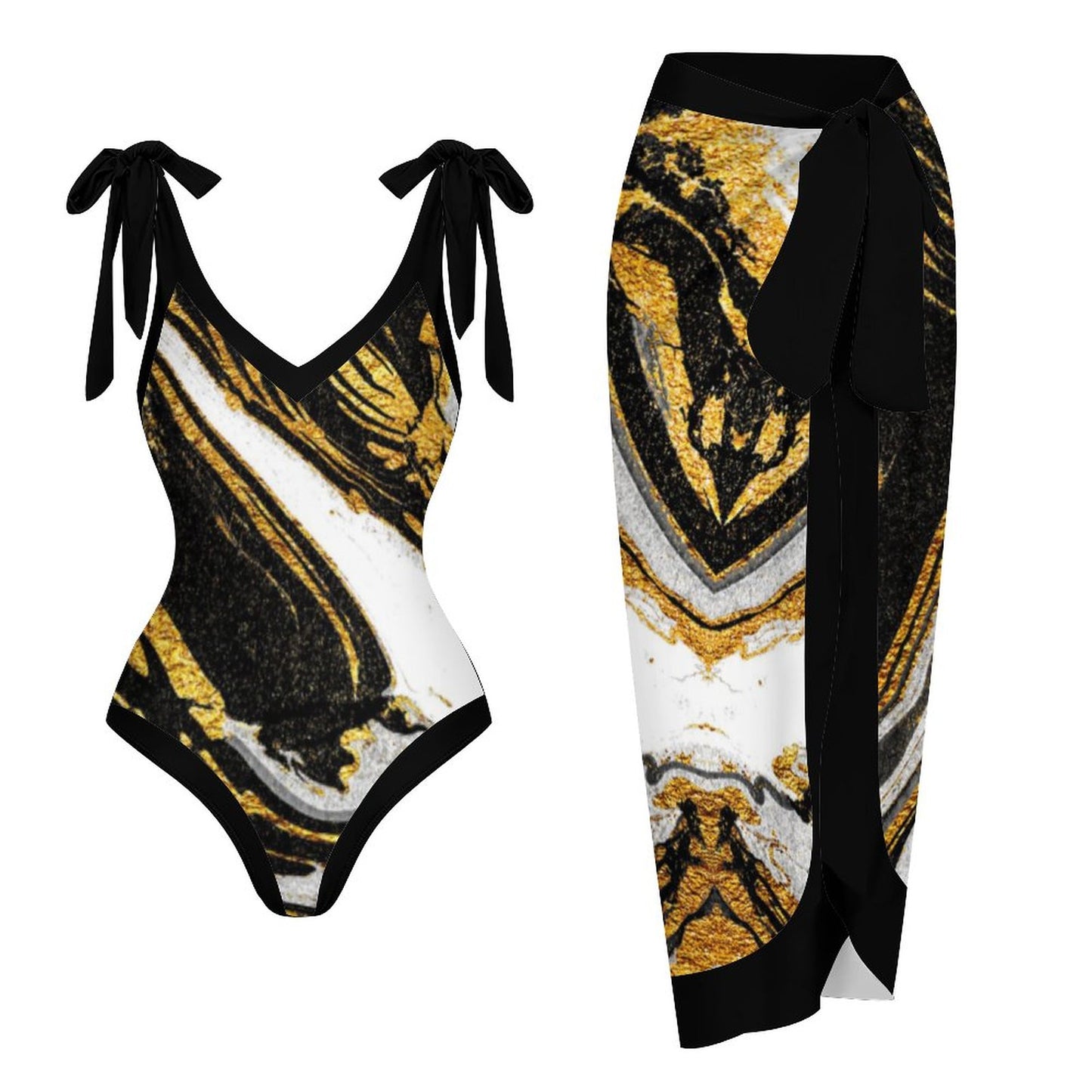 Casual Printed One Piece Swimsuit And Cover Up 2305107230