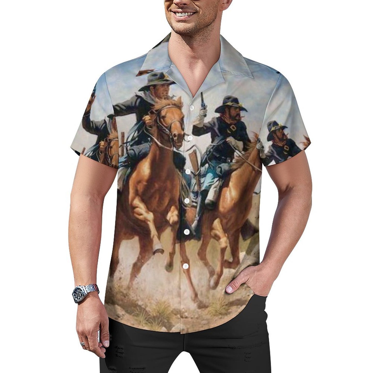 Men's Hawaiian Casual Short Sleeve Shirt 2305101807