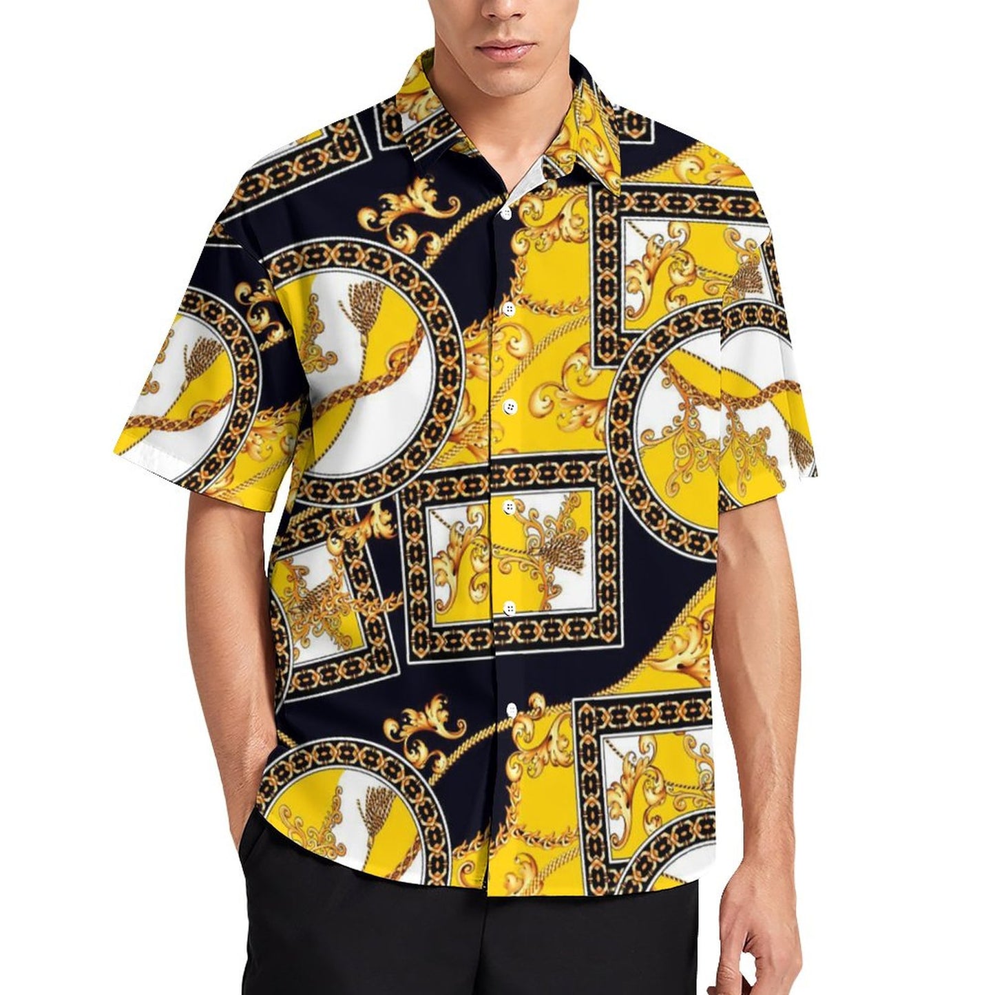 Men's Fashion Casual Printed Short Sleeve Shirts 2305107063