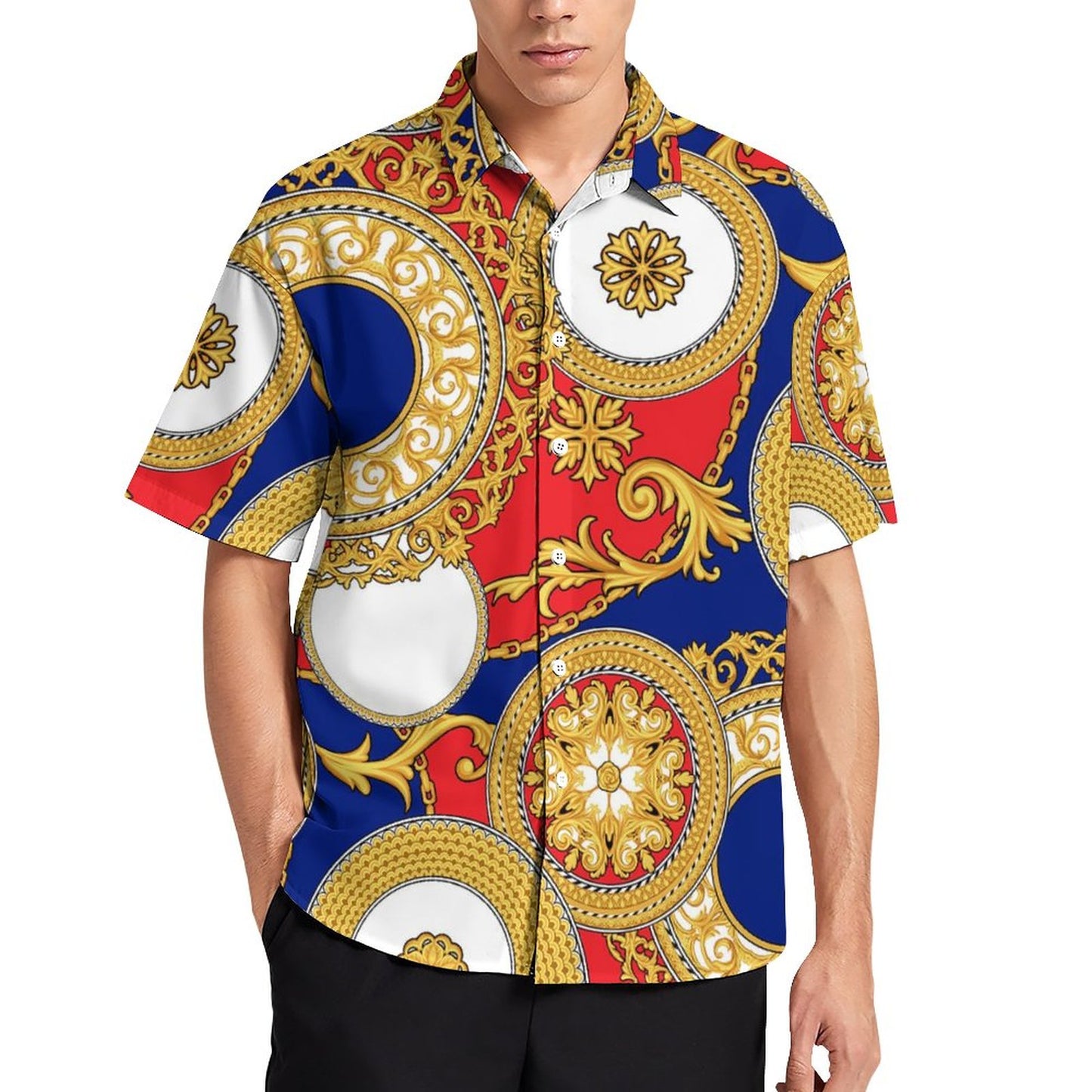 Men's Fashion Casual Printed Short Sleeve Shirts 2306100952