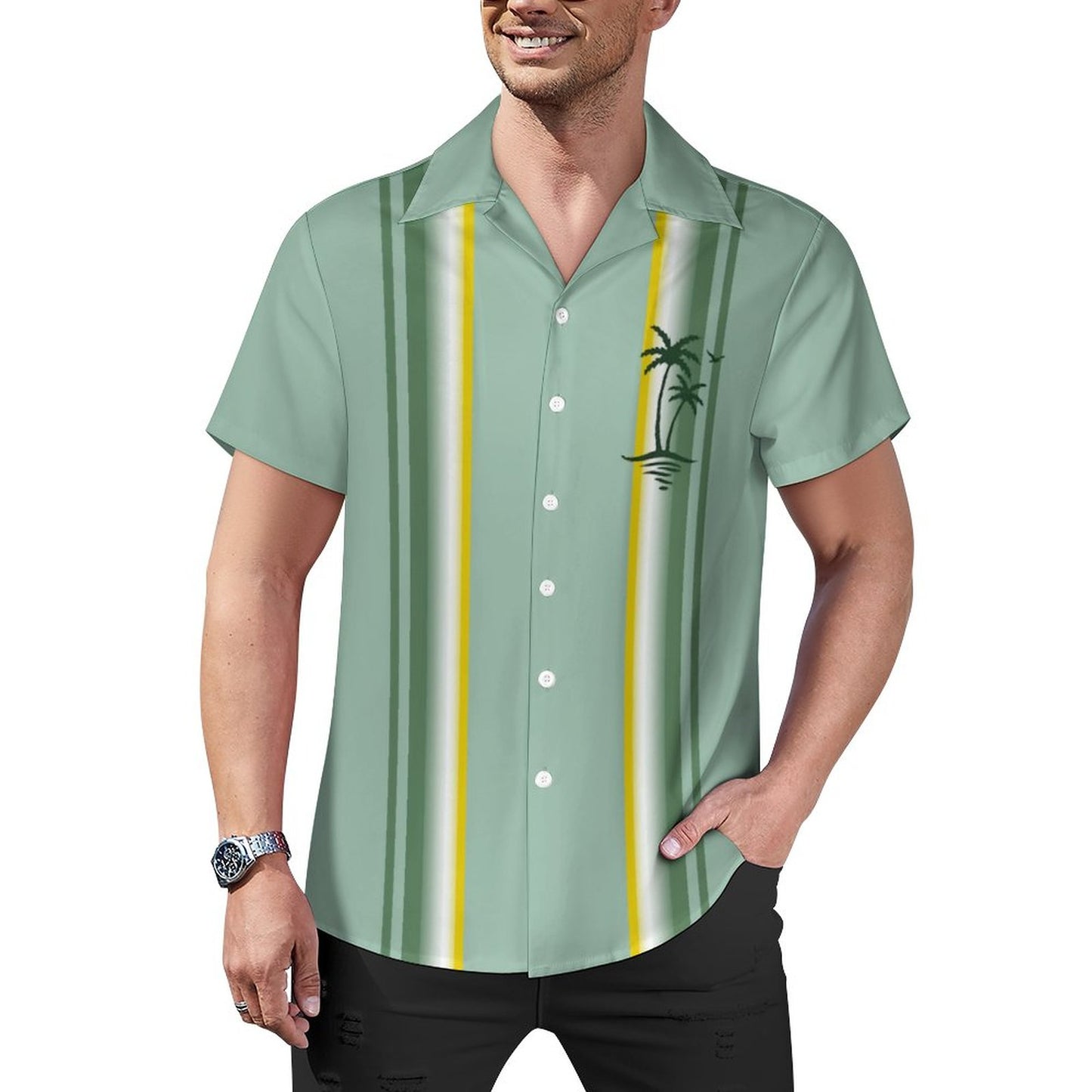 Men's Hawaiian Casual Short Sleeve Shirt 2305102255