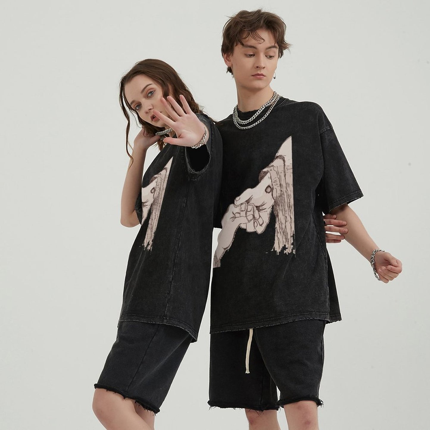 Unisex Vintage Solid Wash T-Shirts 2305103941